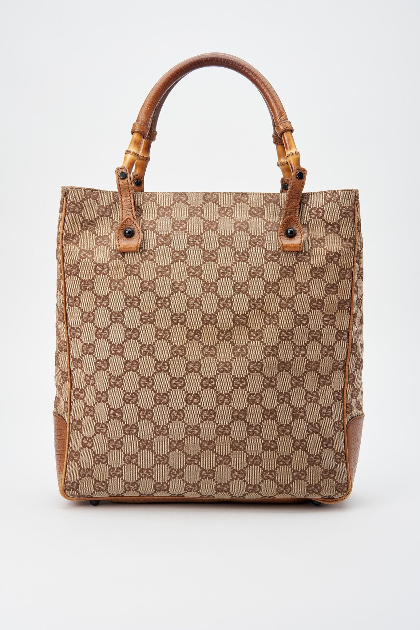 Gucci GG popular Canvas Bamboo Tote Bag