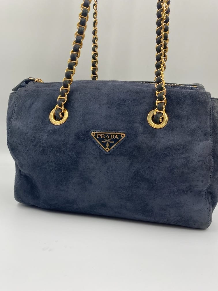 Prada Authenticated Suede Handbag