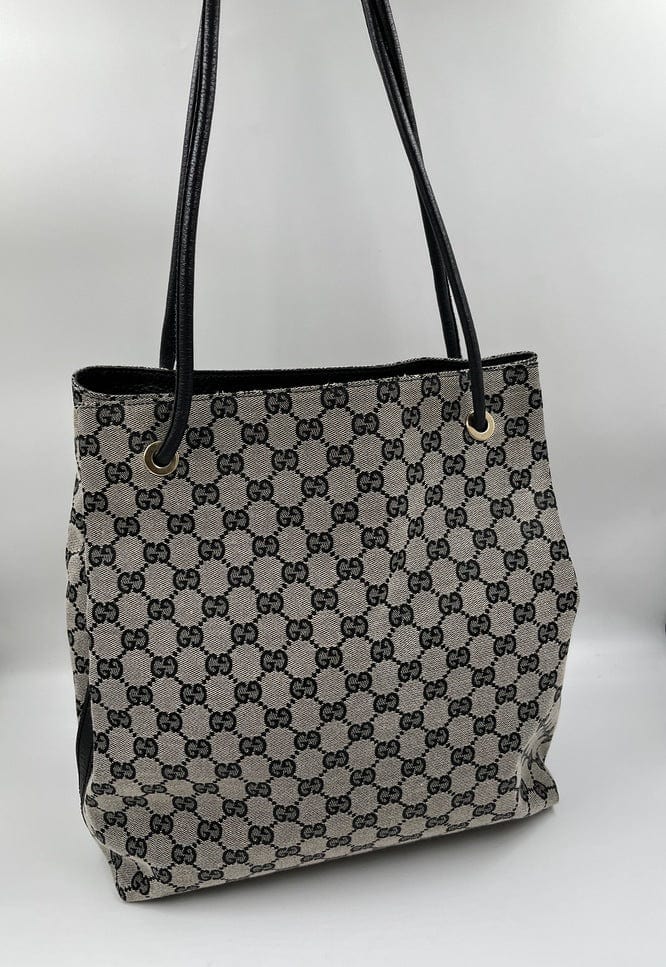 Gucci, Bags, Gucci Vintage Black Leather Tall Tote Bag