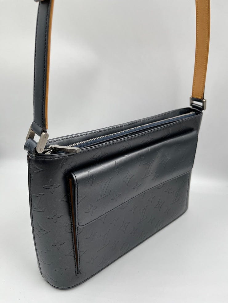 LOUIS VUITTON Black Monogram Mat Allston Shoulder Bag