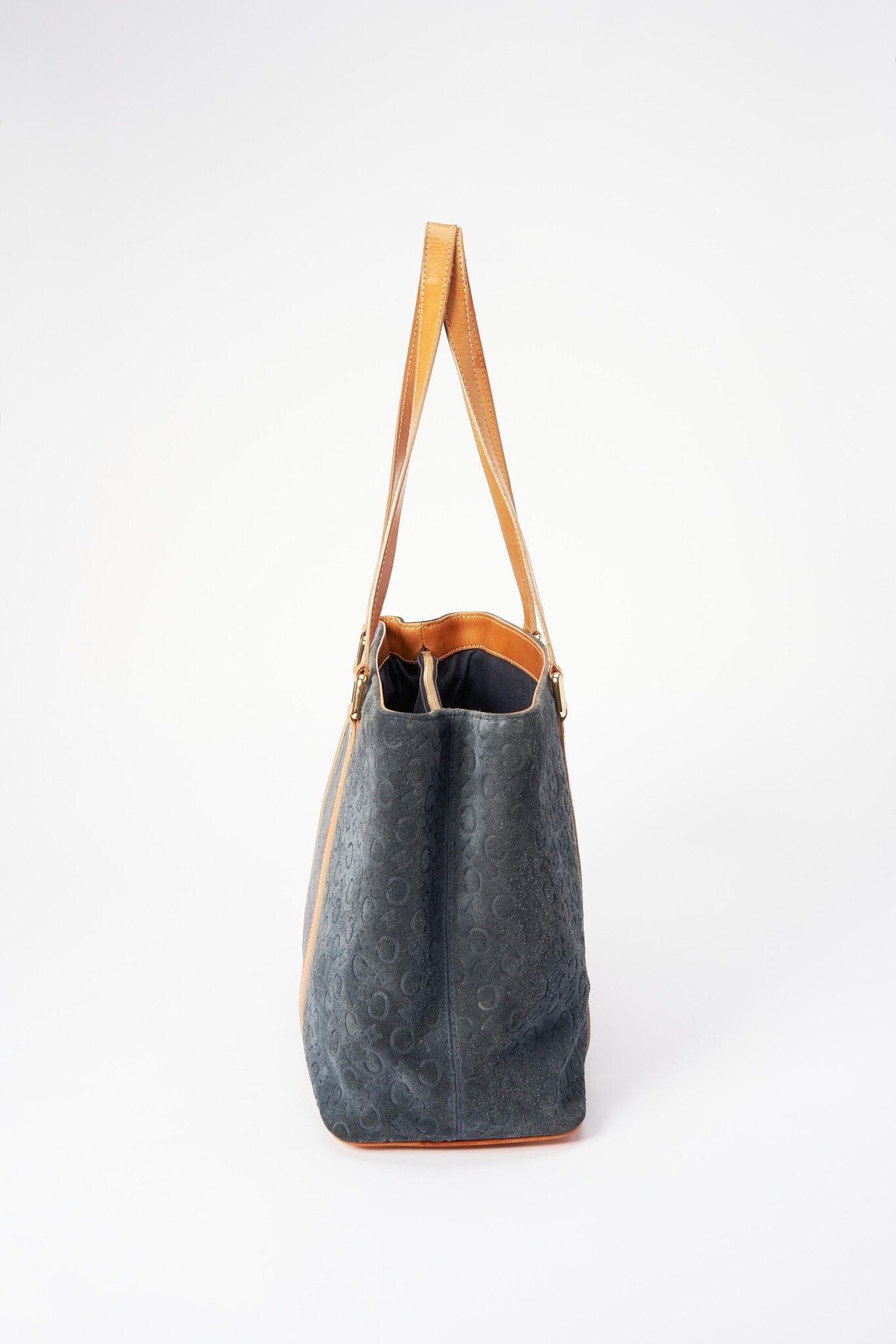 Vintage Celine Suede Tote Bag - Blue