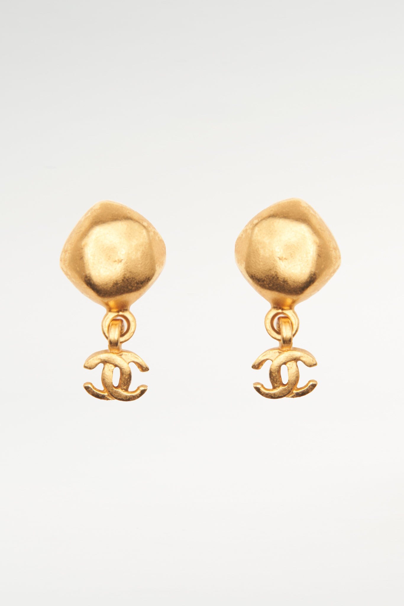 Vintage Chanel CC Drop Stud Earrings