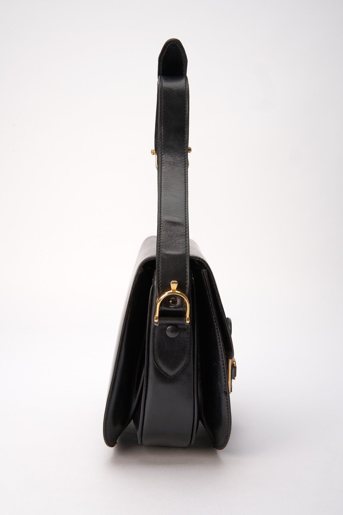 Vintage Celine Sulky Box Bag - Black Leather