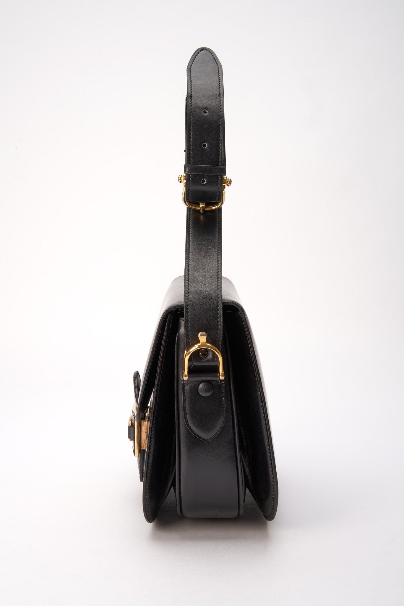 Vintage Celine Sulky Box Bag - Black Leather