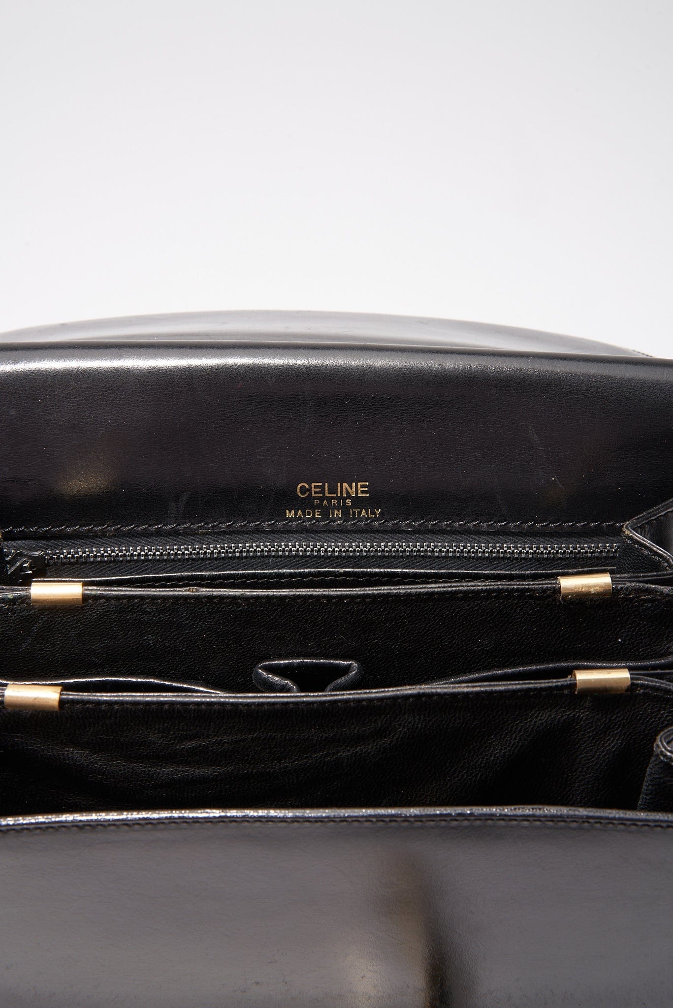 Vintage Celine Sulky Box Bag - Black Leather