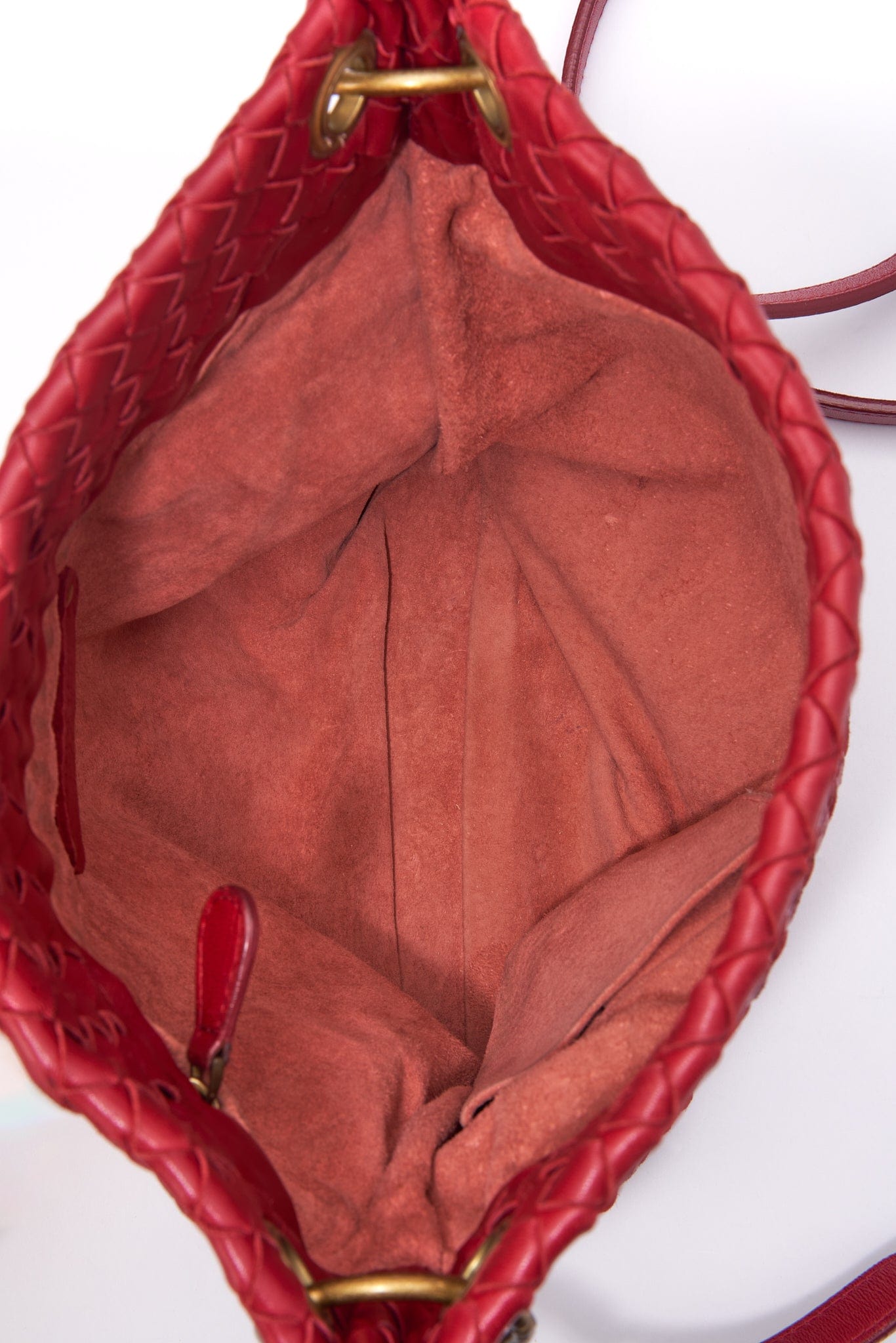 Vintage Bottega Veneta Red Intrecciato Leather Crossbody Bag