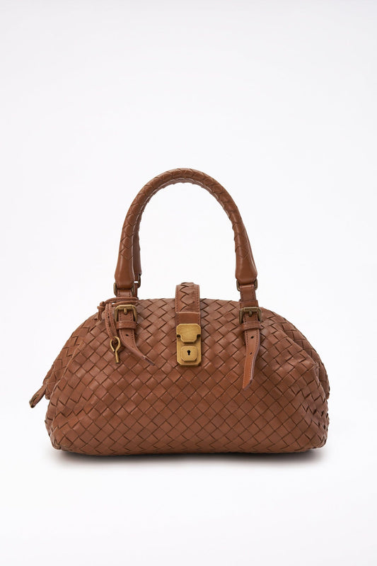 Vintage Bottega Veneta Tan Intrecciato Leather Bag