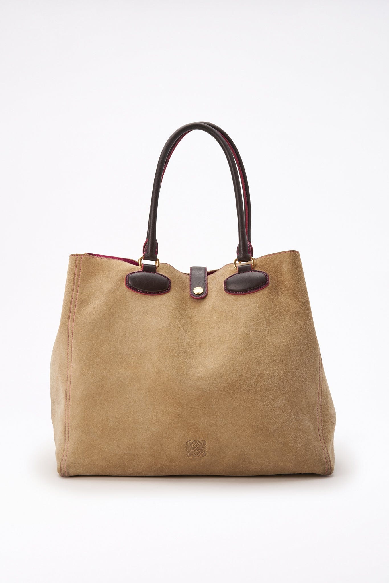 Vintage Loewe Beige Suede Tote Bag