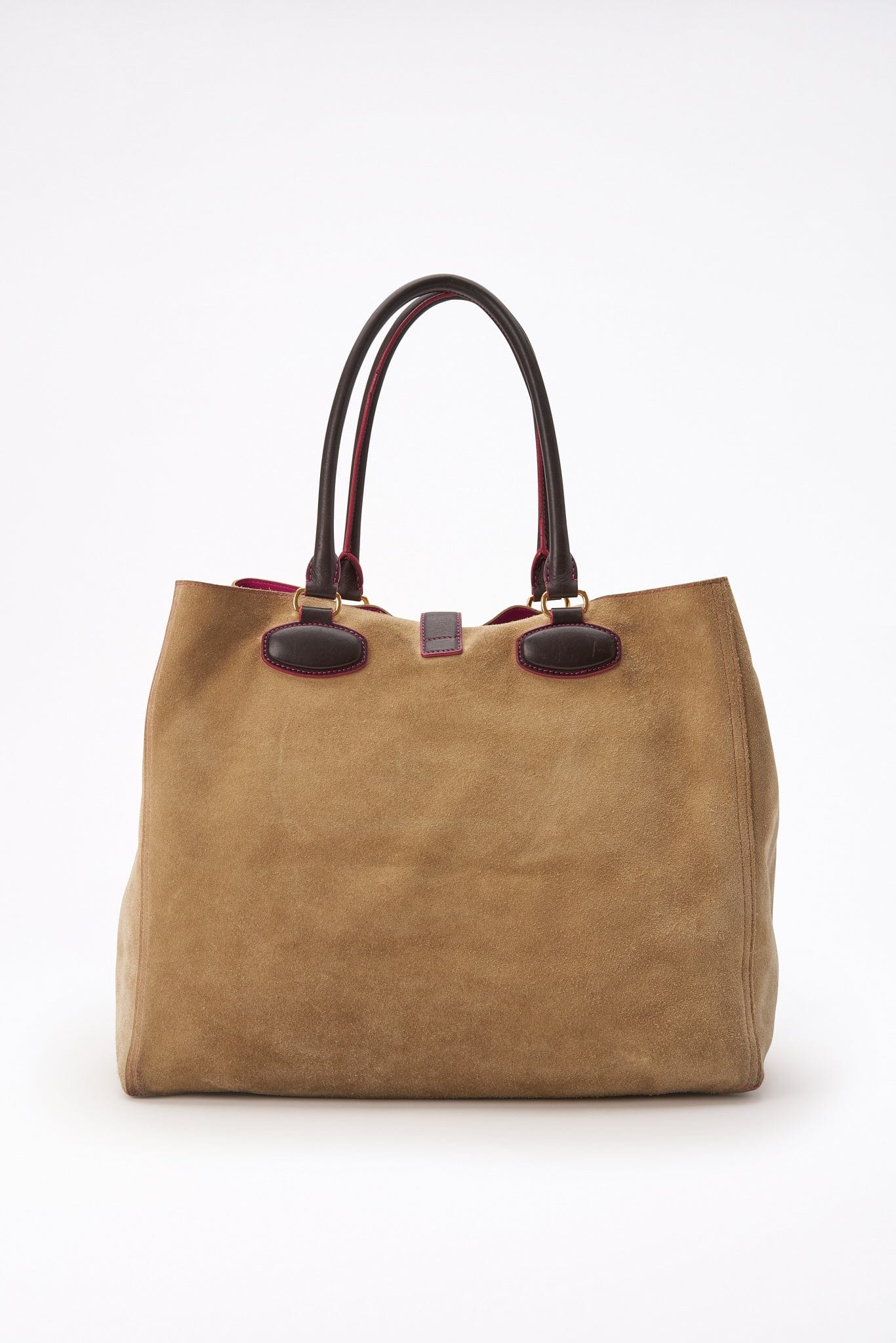 Vintage Loewe Beige Suede Tote Bag