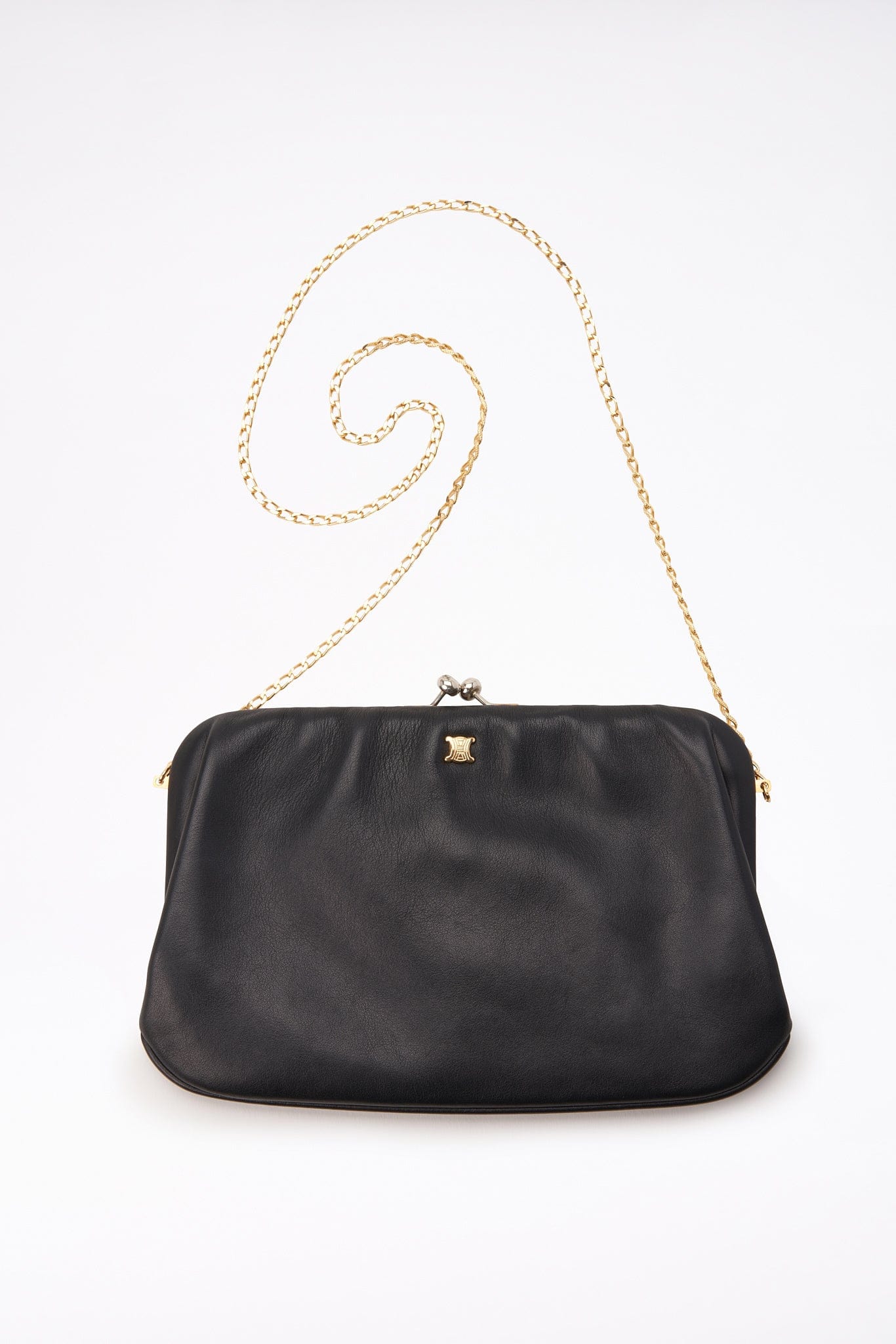 Vintage Celine Black Leather Triomphe Bag