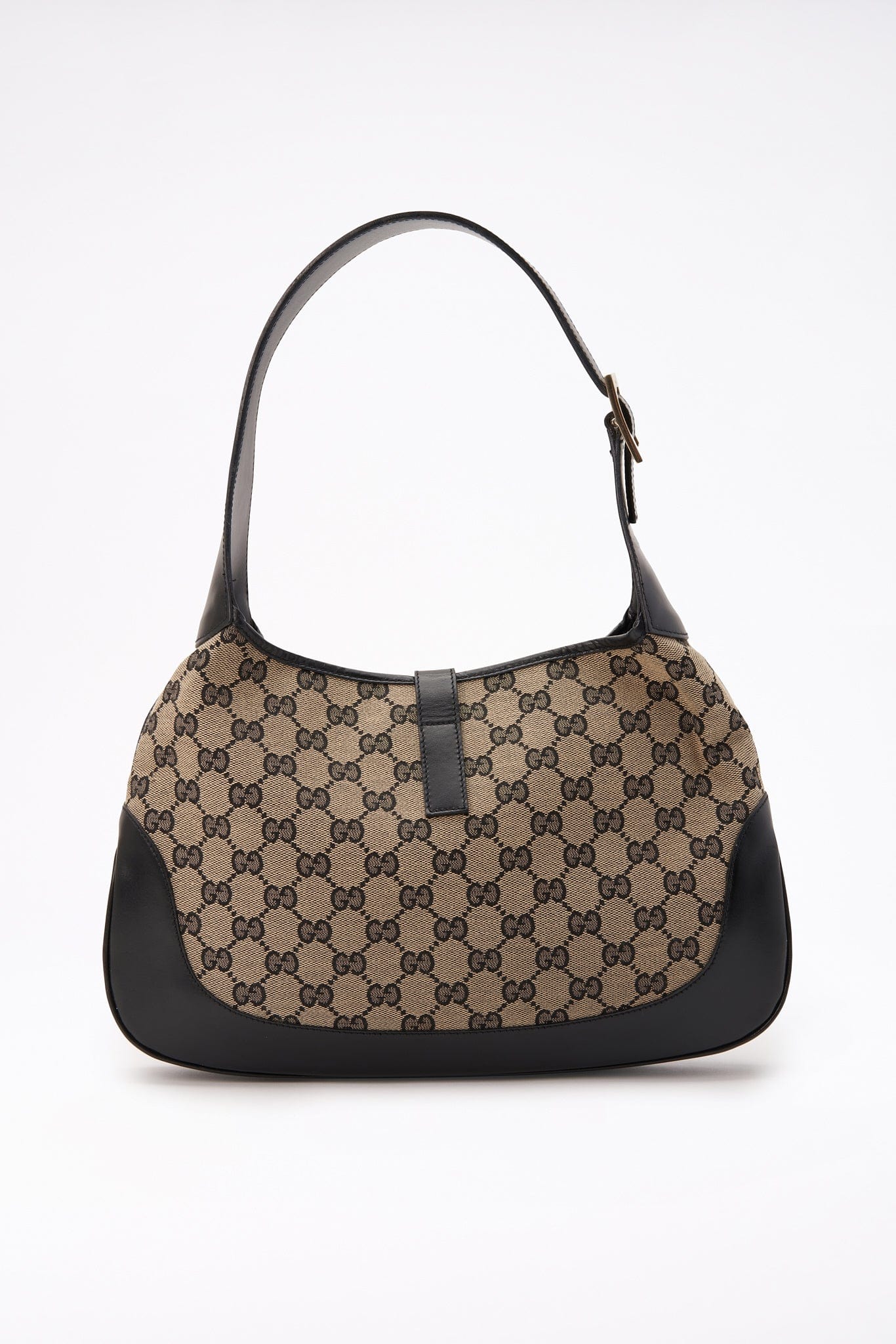 Black Vintage Gucci Monogram Canvas Jackie Bag