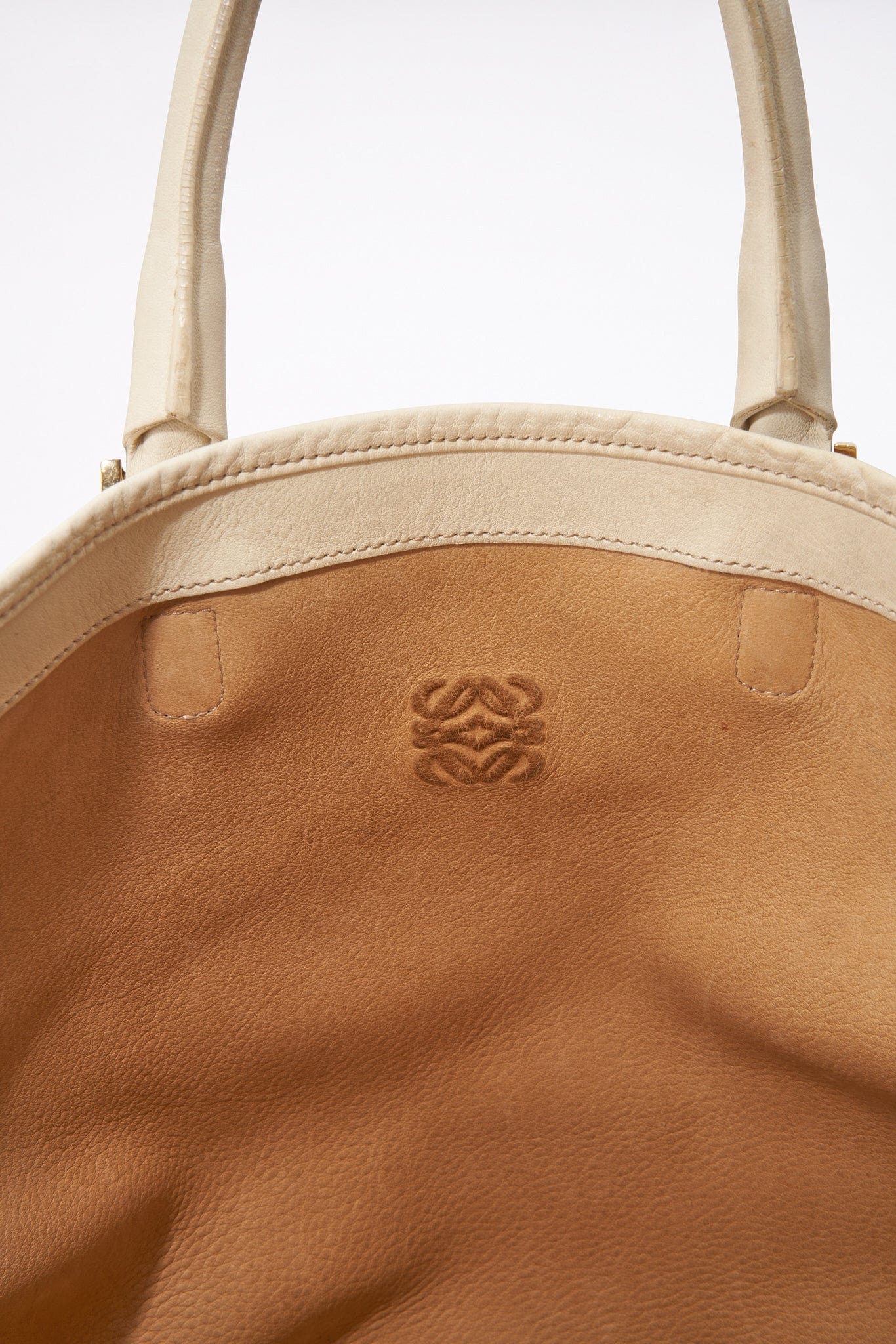 Vintage Loewe Beige Suede Tote Bag