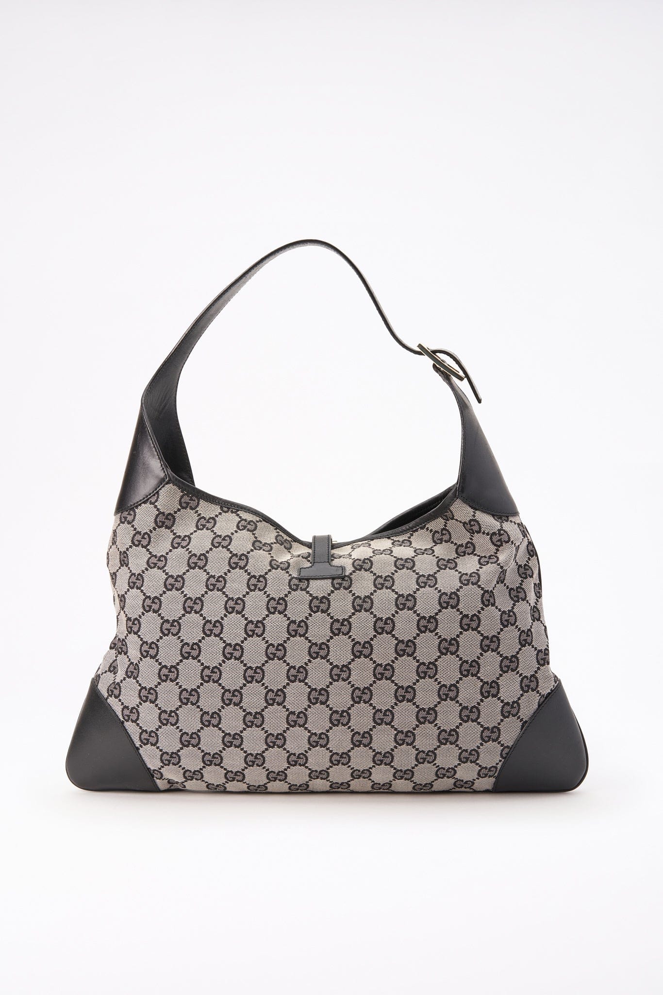 Black Vintage Gucci Monogram Canvas Jackie Bag