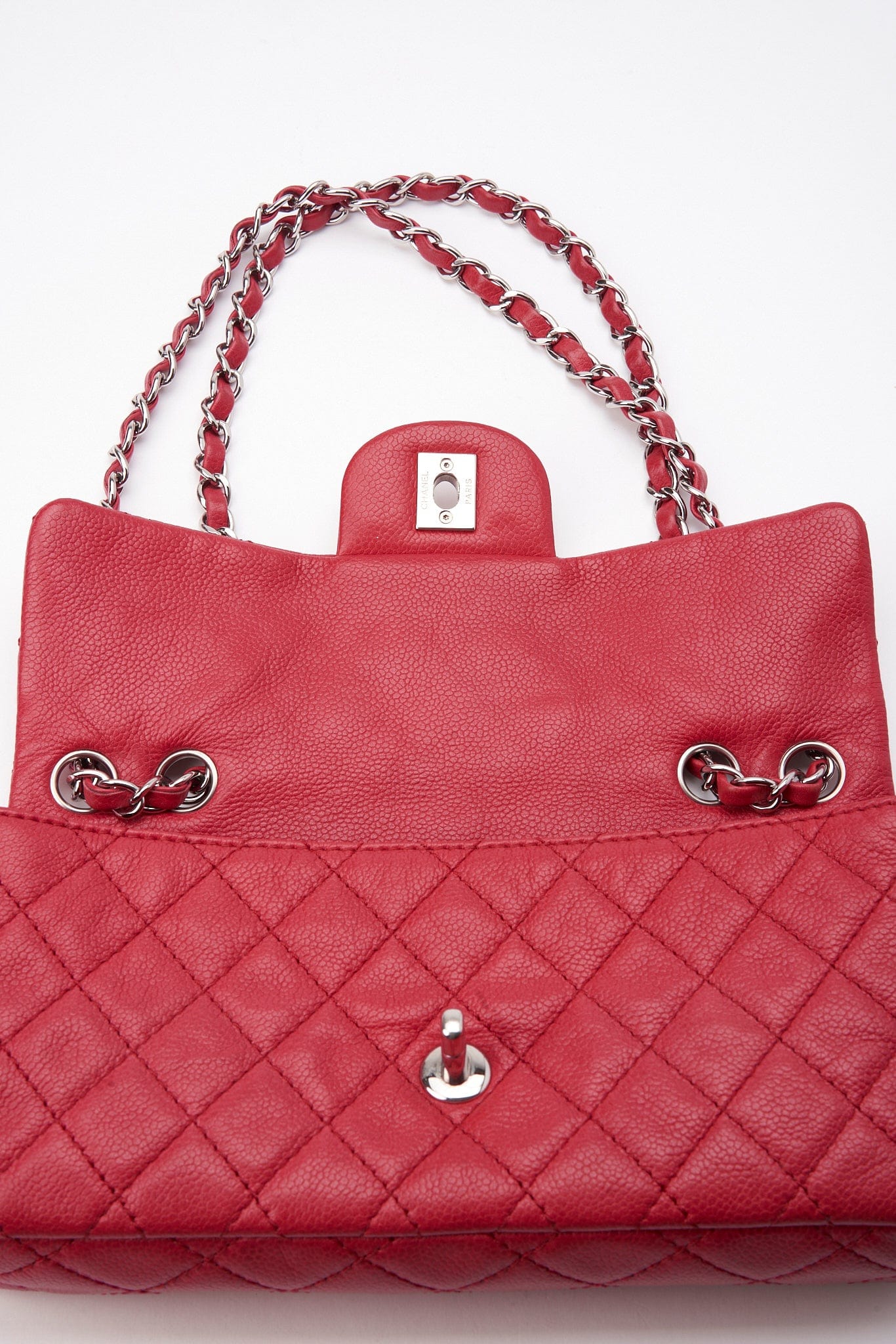 Chanel Red Leather Single Flap