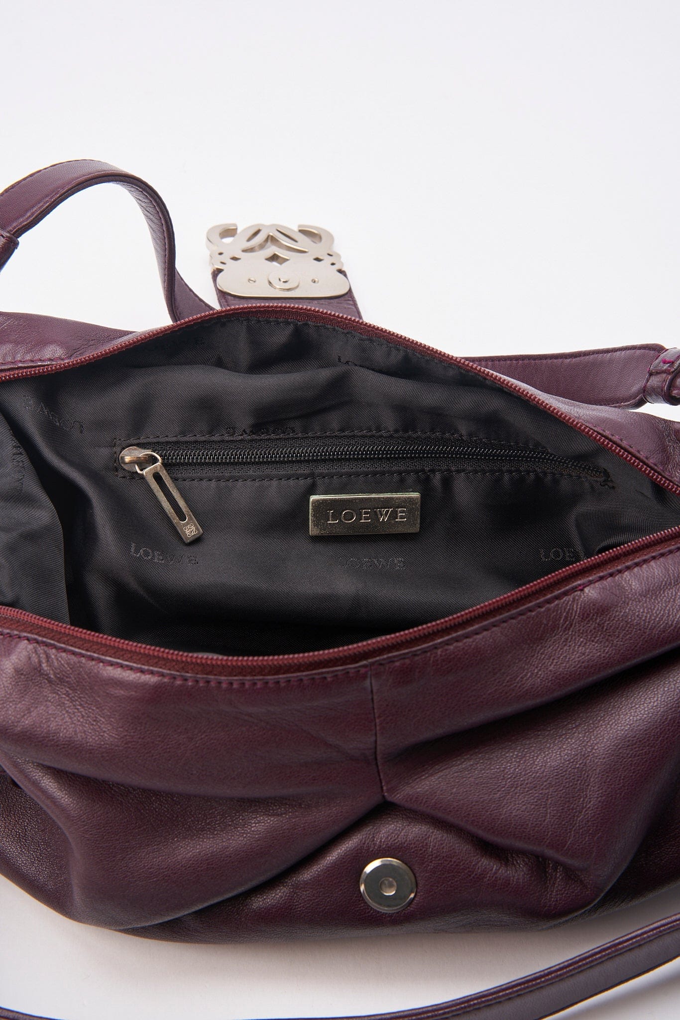 Vintage Loewe Burgundy Bag with Anagram Hardware