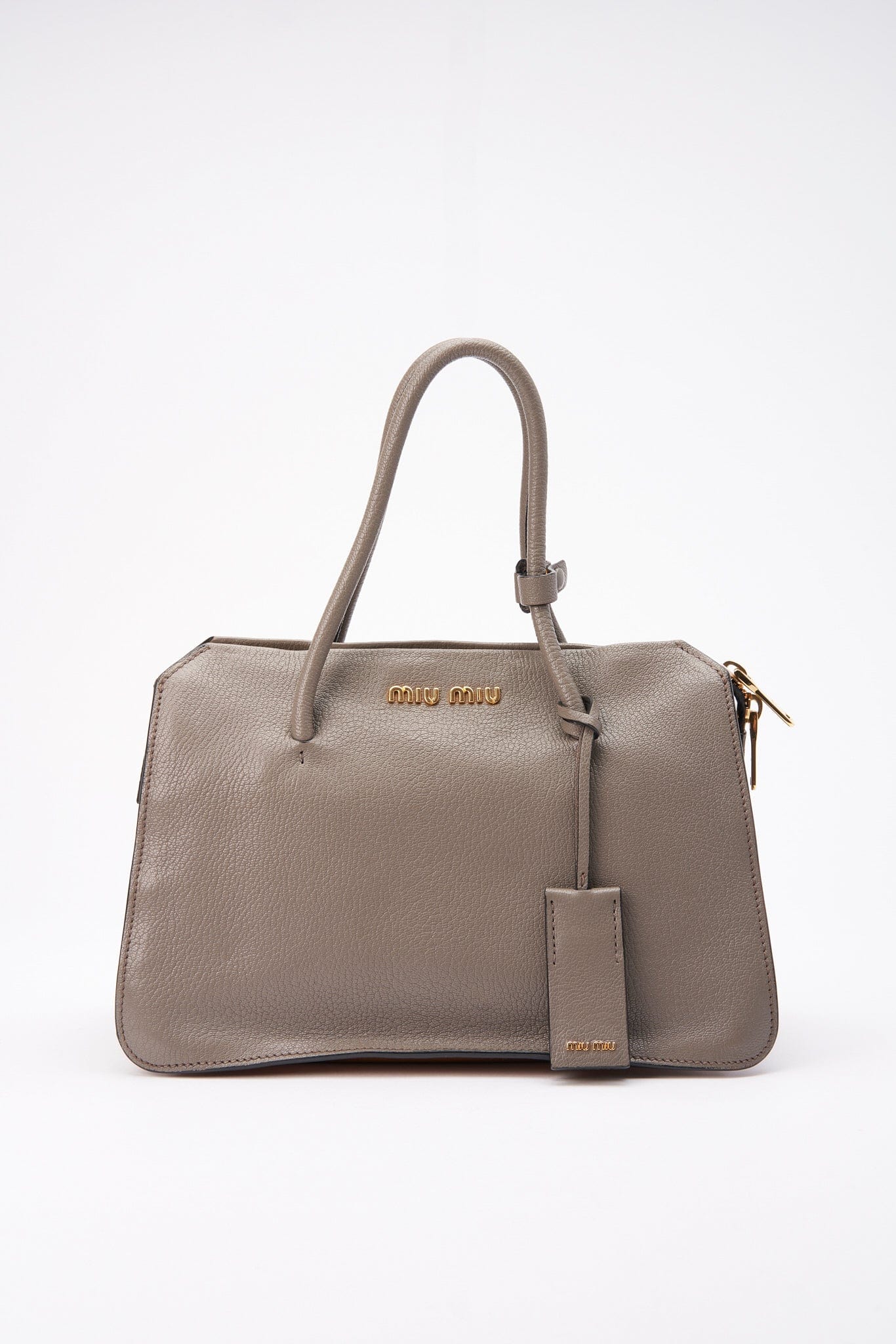 Miu Miu Grey Leather Crossbody Bag