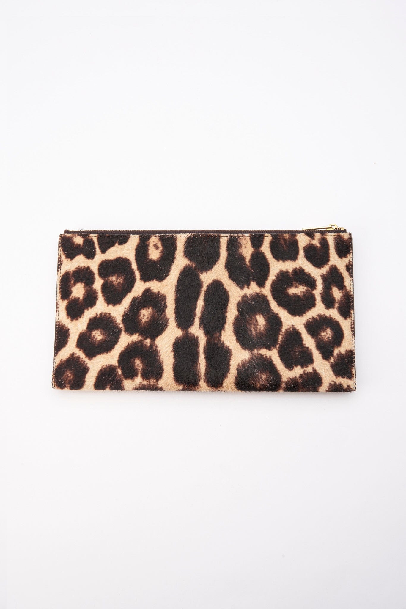 Céline Leopard Printed Calf Hair Clutch Bag