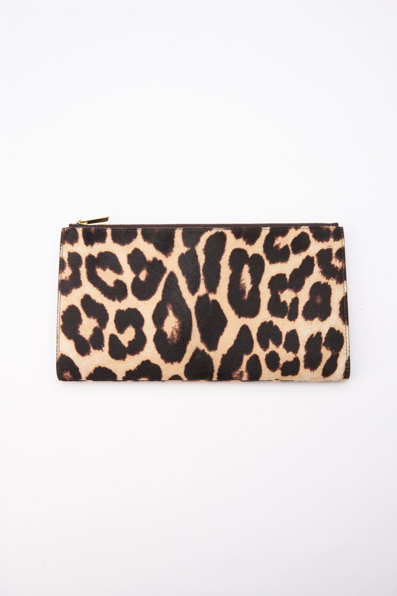 Céline Leopard Printed Calf Hair Clutch Bag