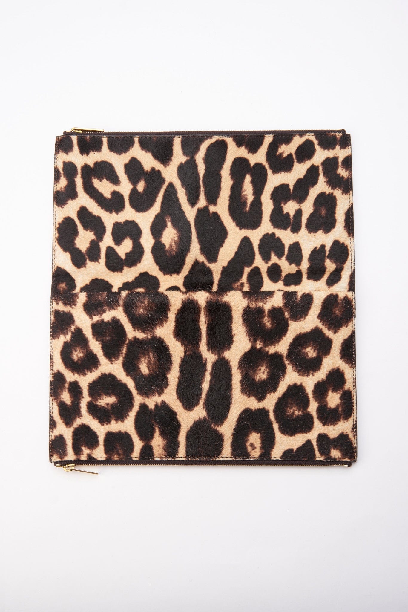 Céline Leopard Printed Calf Hair Clutch Bag