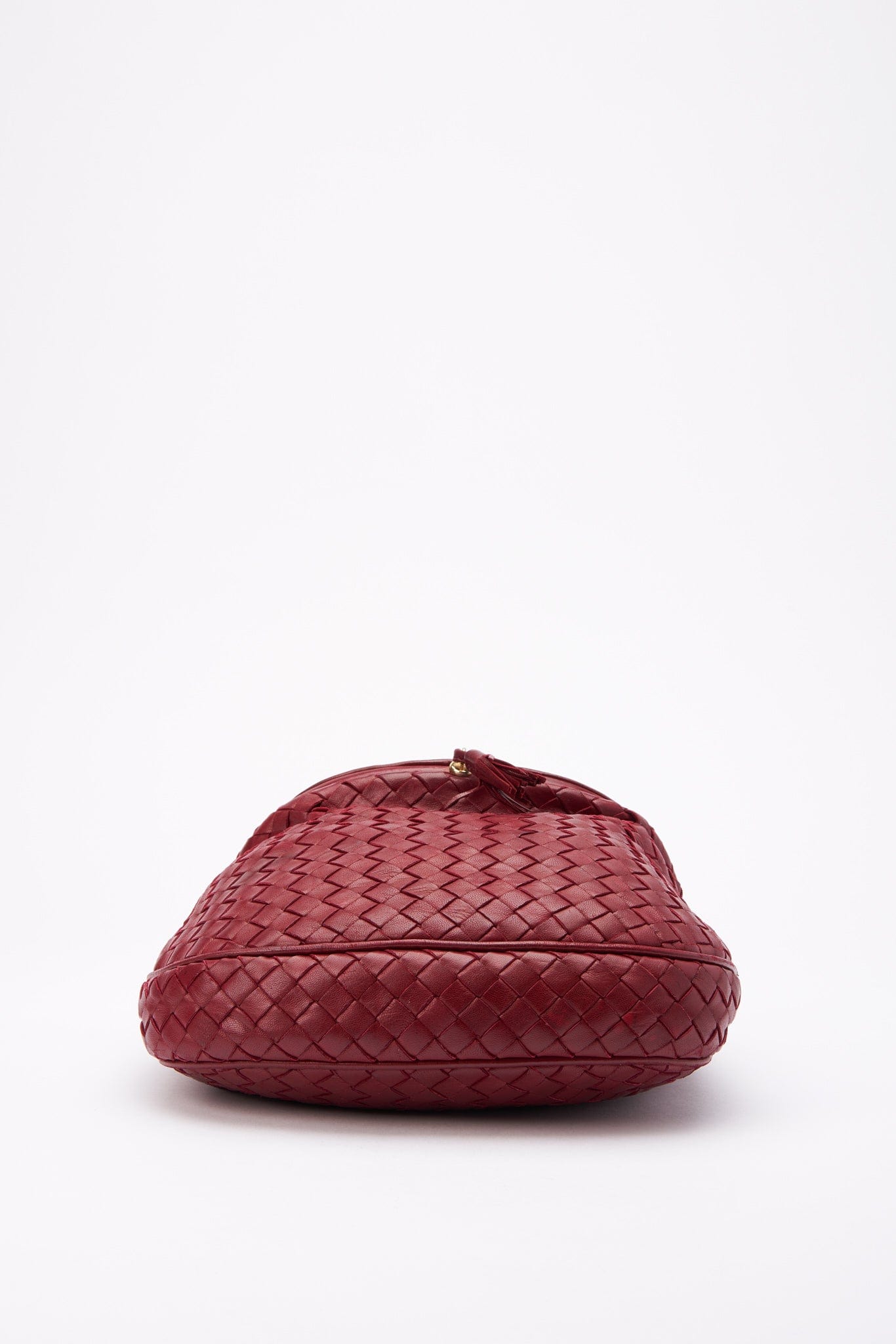 Vintage Bottega Veneta Red Intrecciato Leather Shoulder Bag