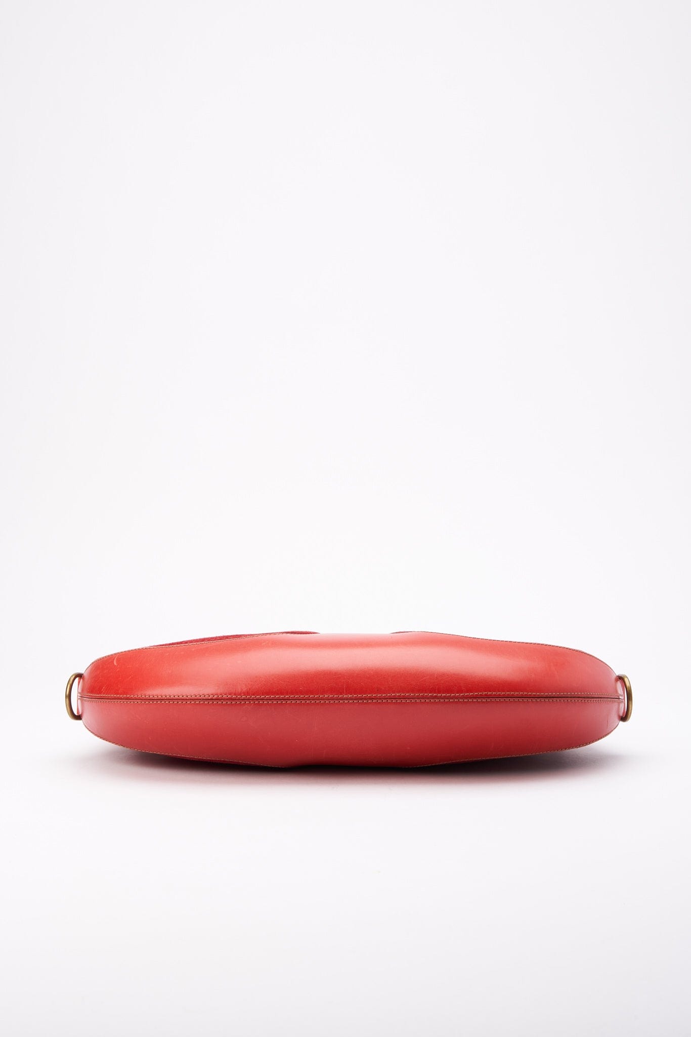 Vintage Loewe Red Leather and Suede Shoulder Bag
