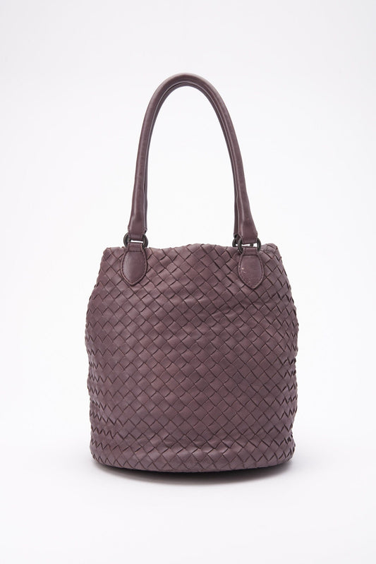 Vintage Bottega Veneta lilac Intrecciato Leather Shoulder Bag