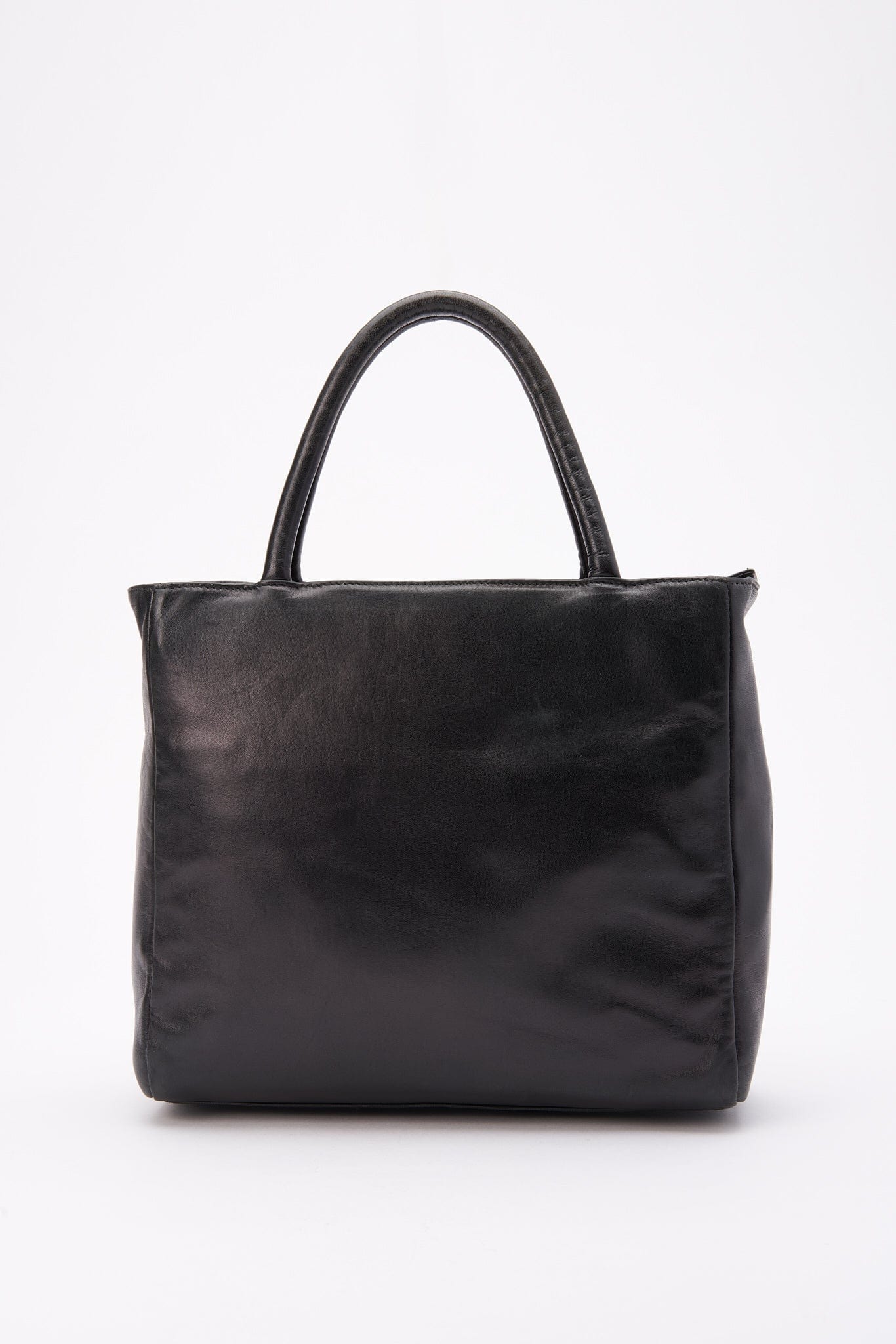 Vintage Prada Black Leather Tote