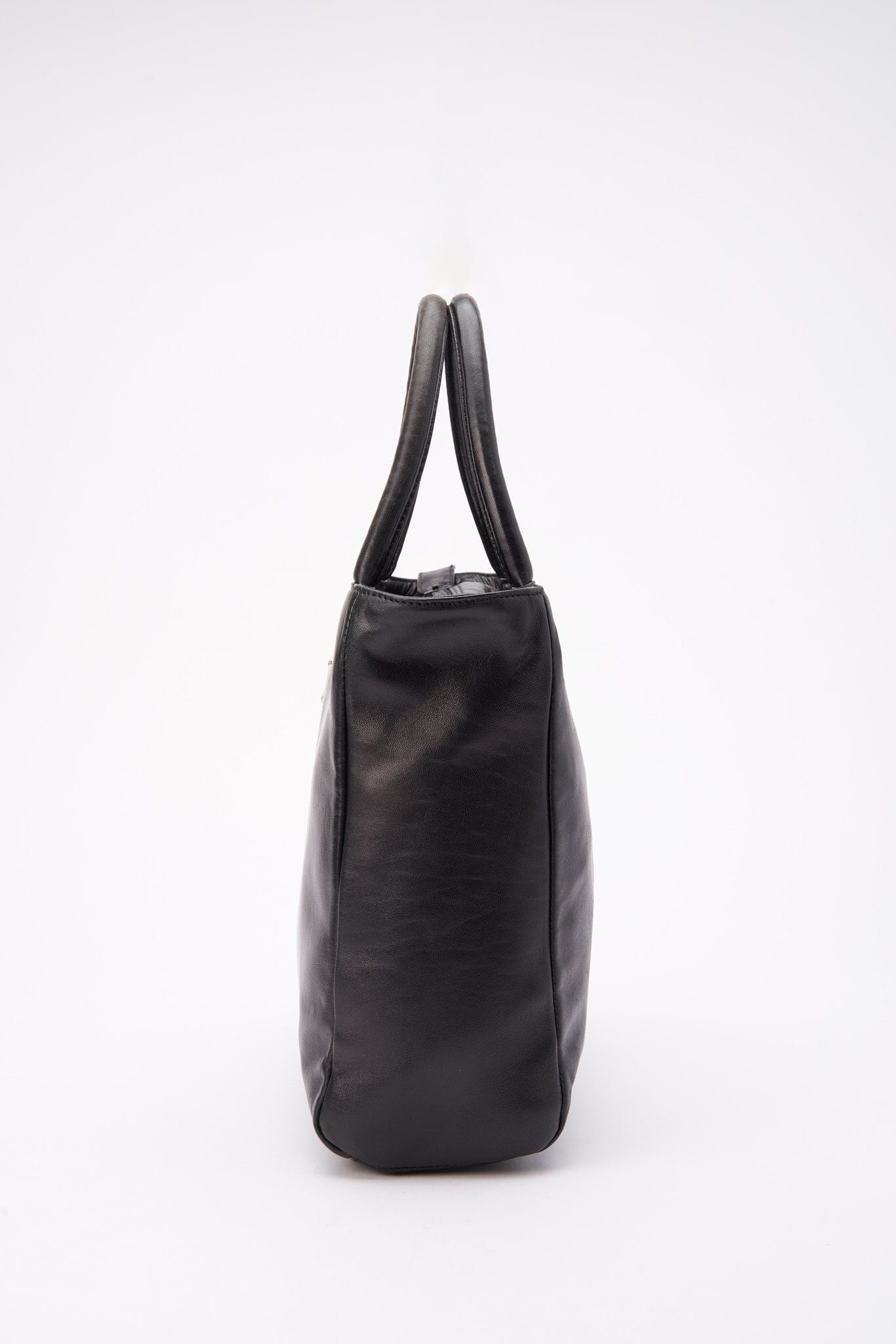 Vintage Prada Black Leather Tote