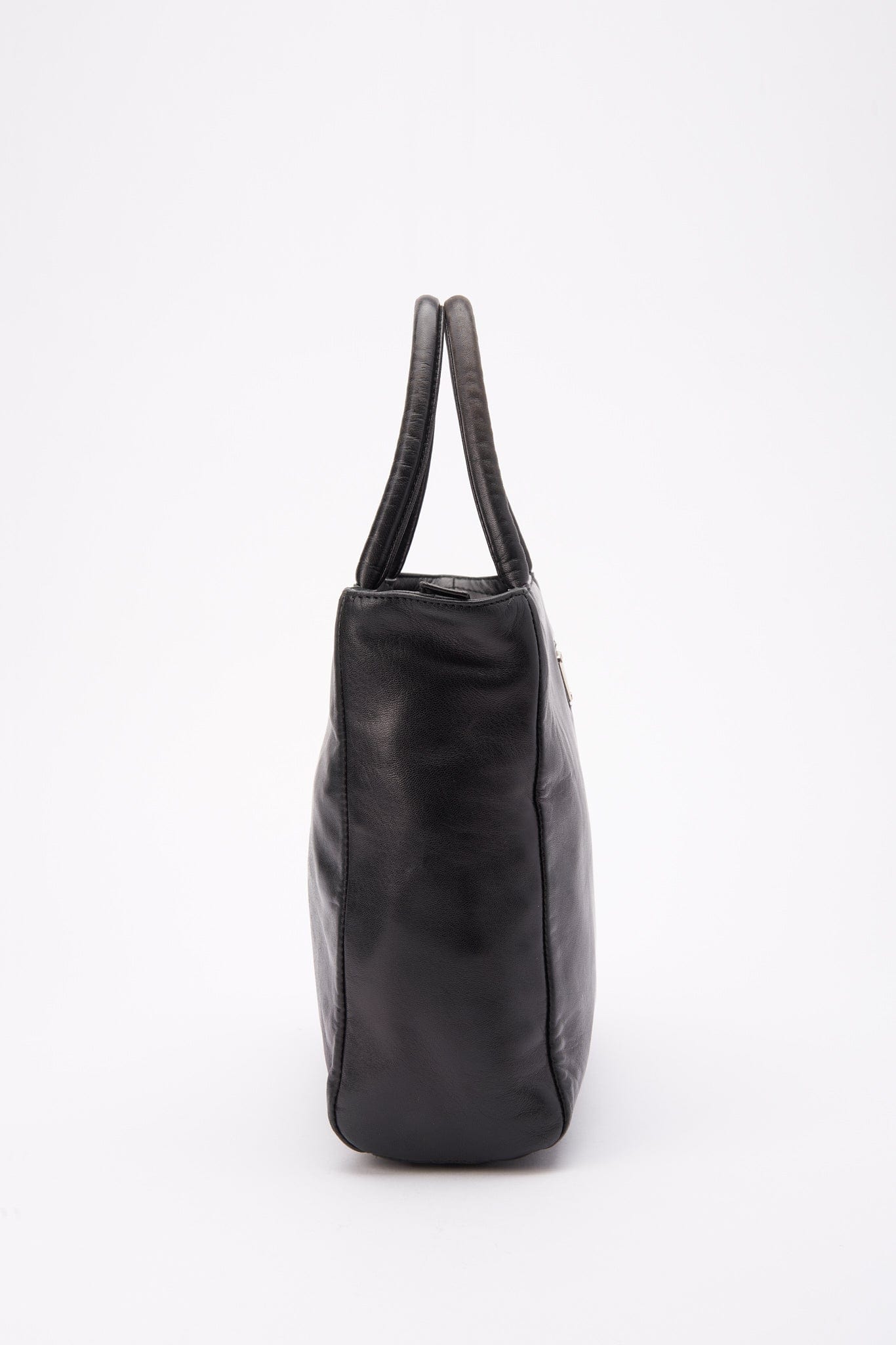 Vintage Prada Black Leather Tote