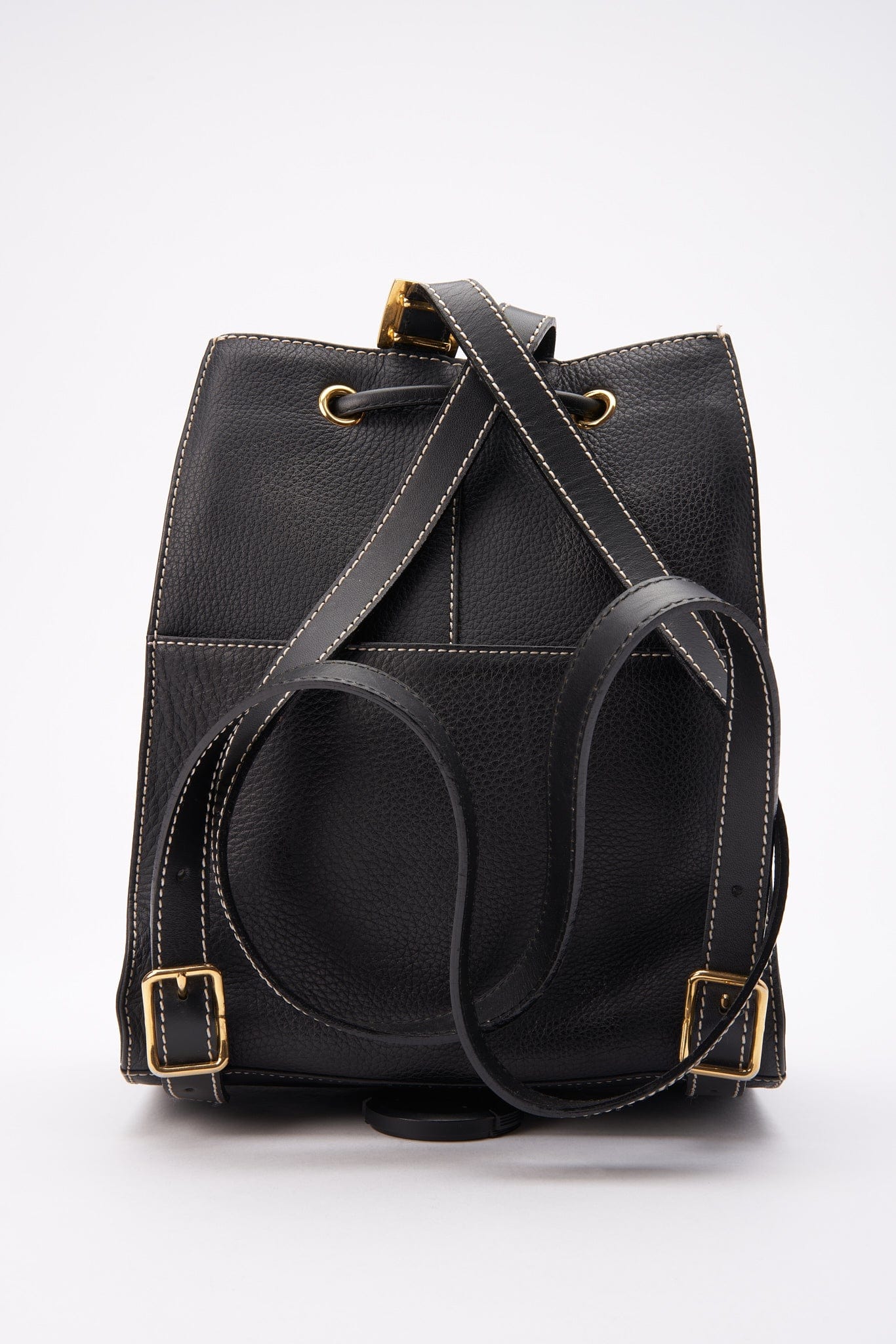 Vintage Burberry Black Leather Backpack