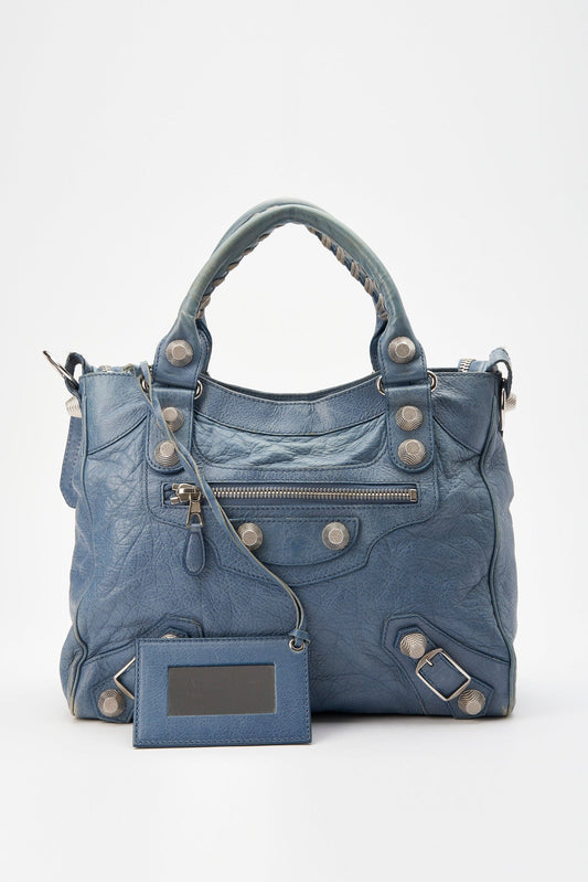 Balenciaga Blue Leather Part-Time City Bag