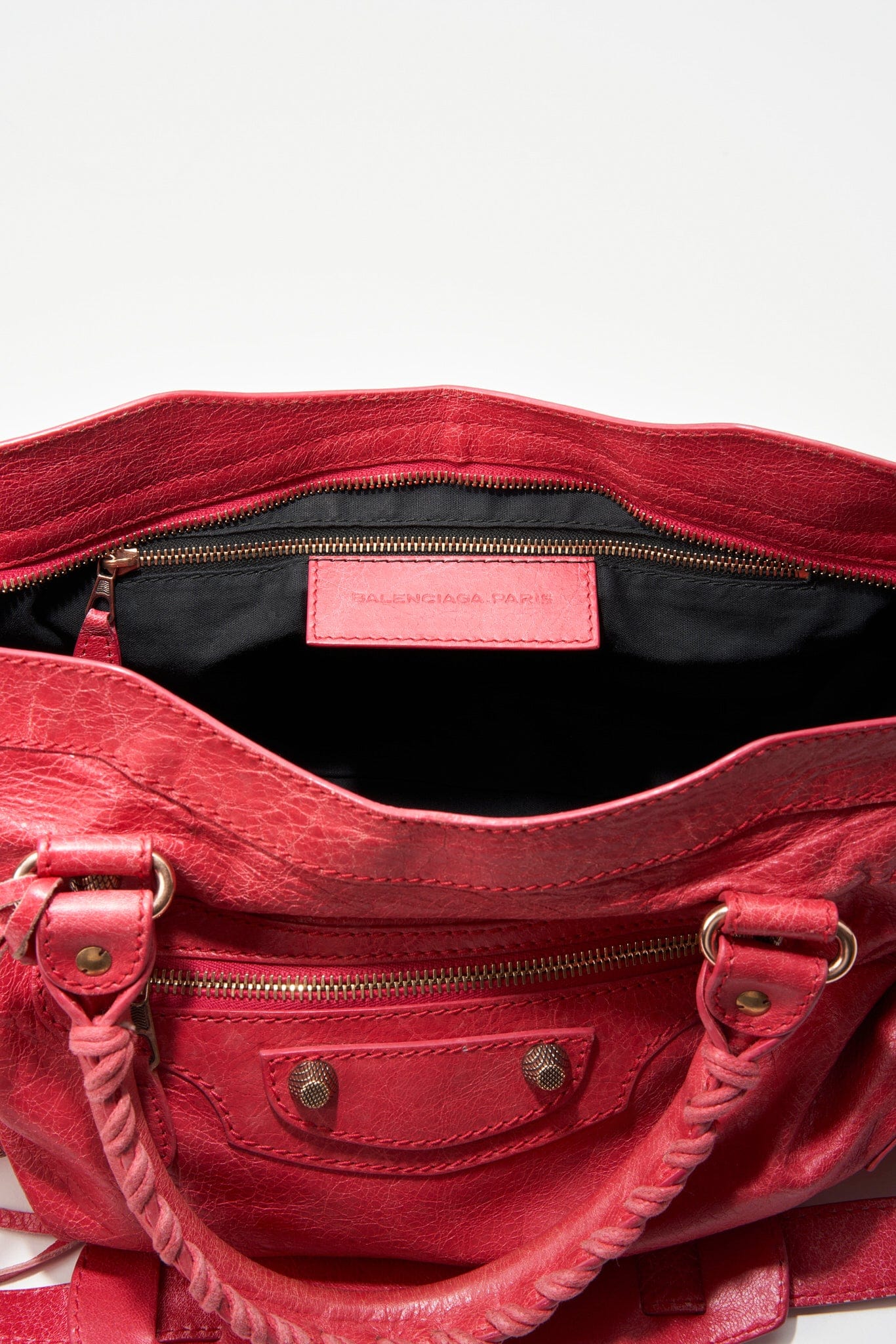 Balenciaga Pinkish Red Leather City Bag