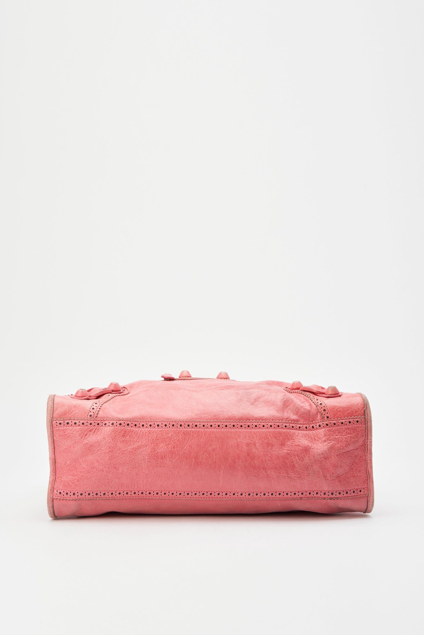 Balenciaga Pink Leather Brogues City Bag