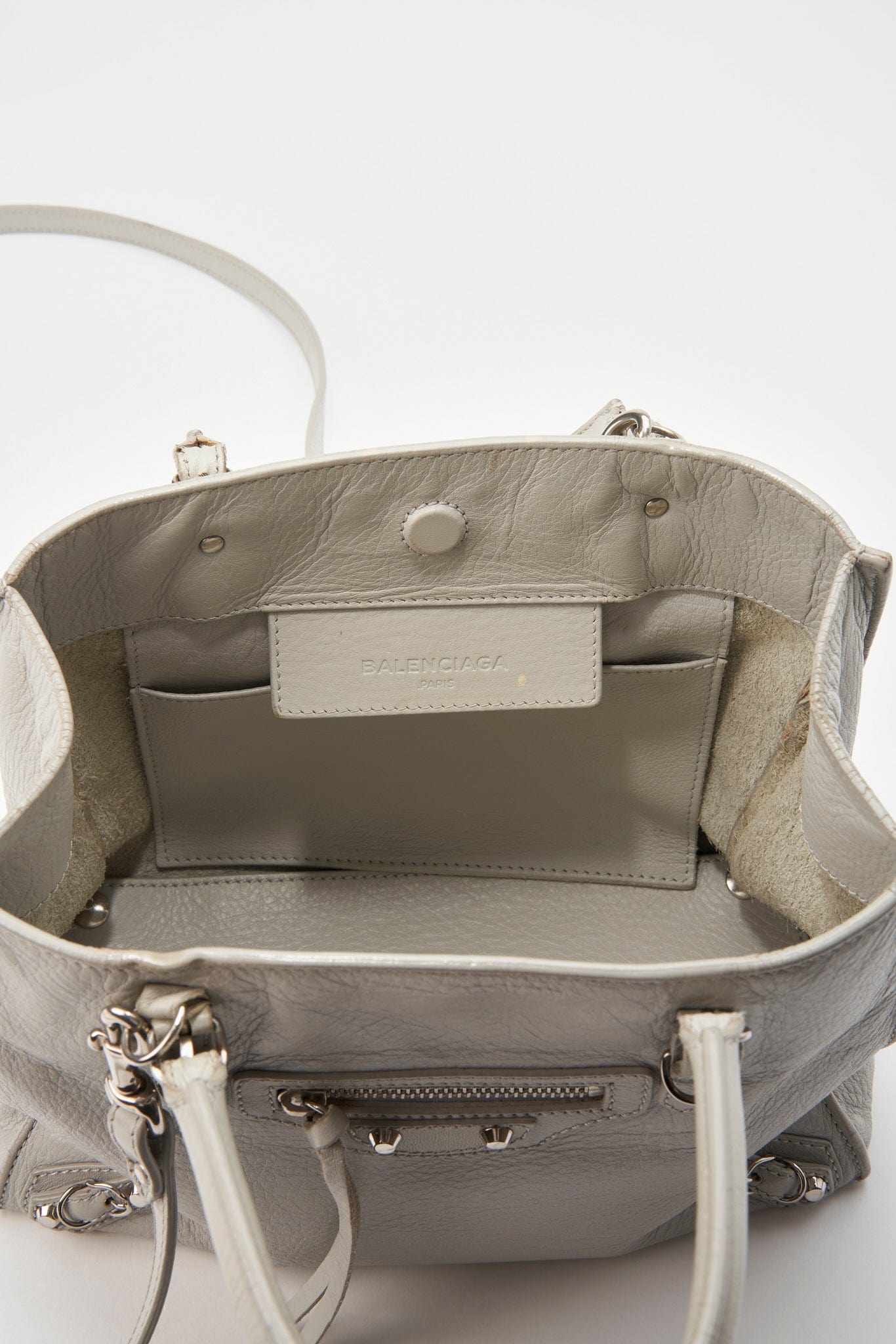 Balenciaga Papier Mini Grey Leather Bag