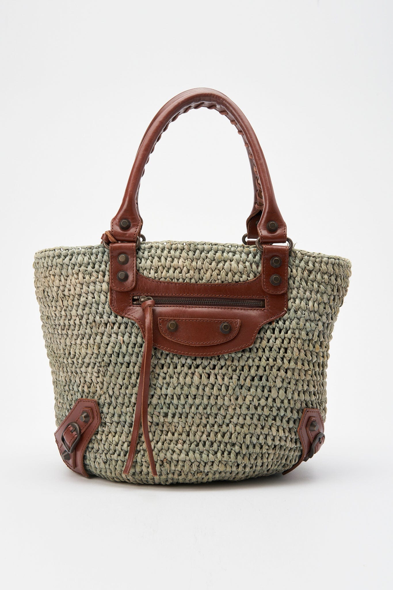 Balenciaga Raffia City Basket Bag