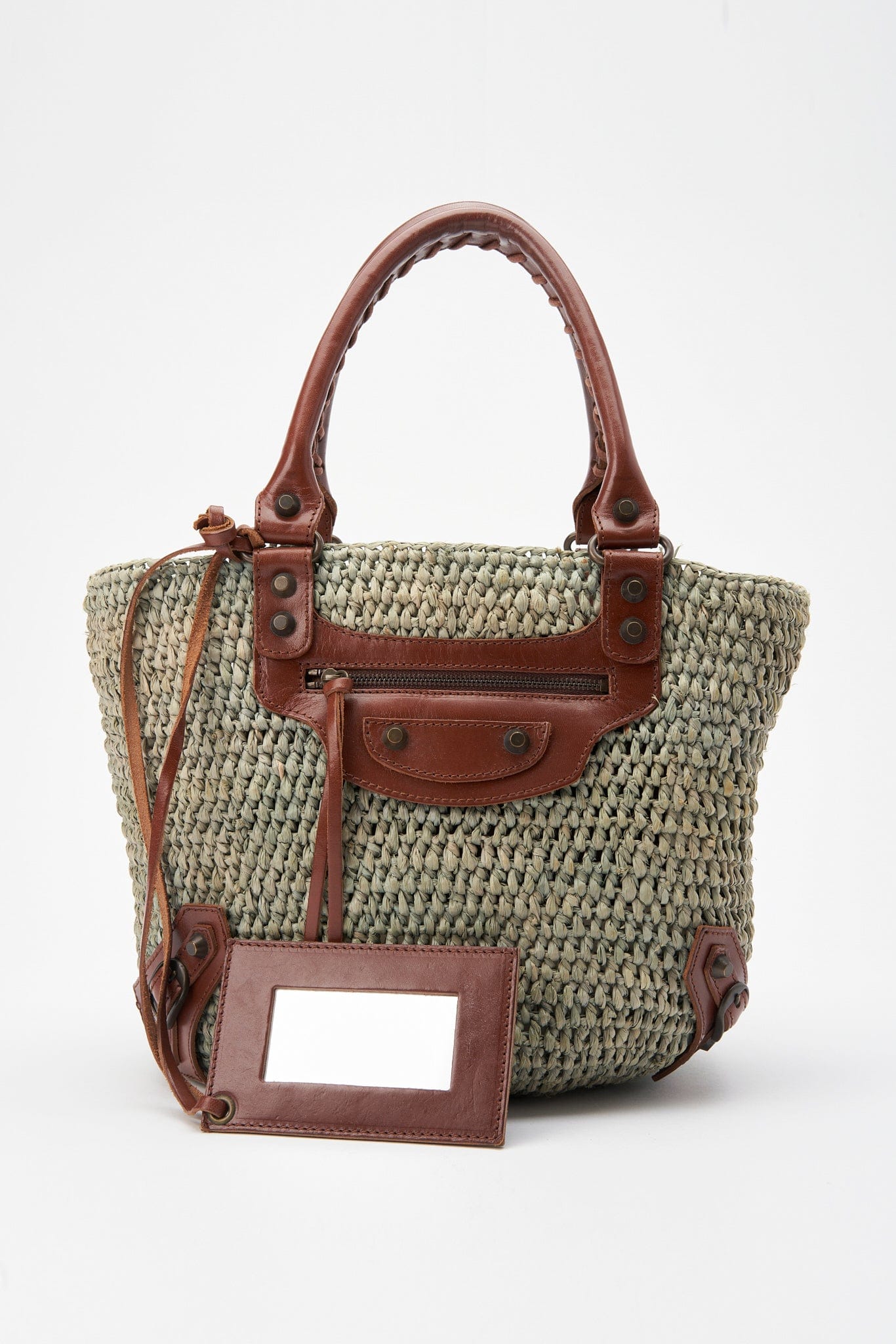 Balenciaga Raffia City Basket Bag