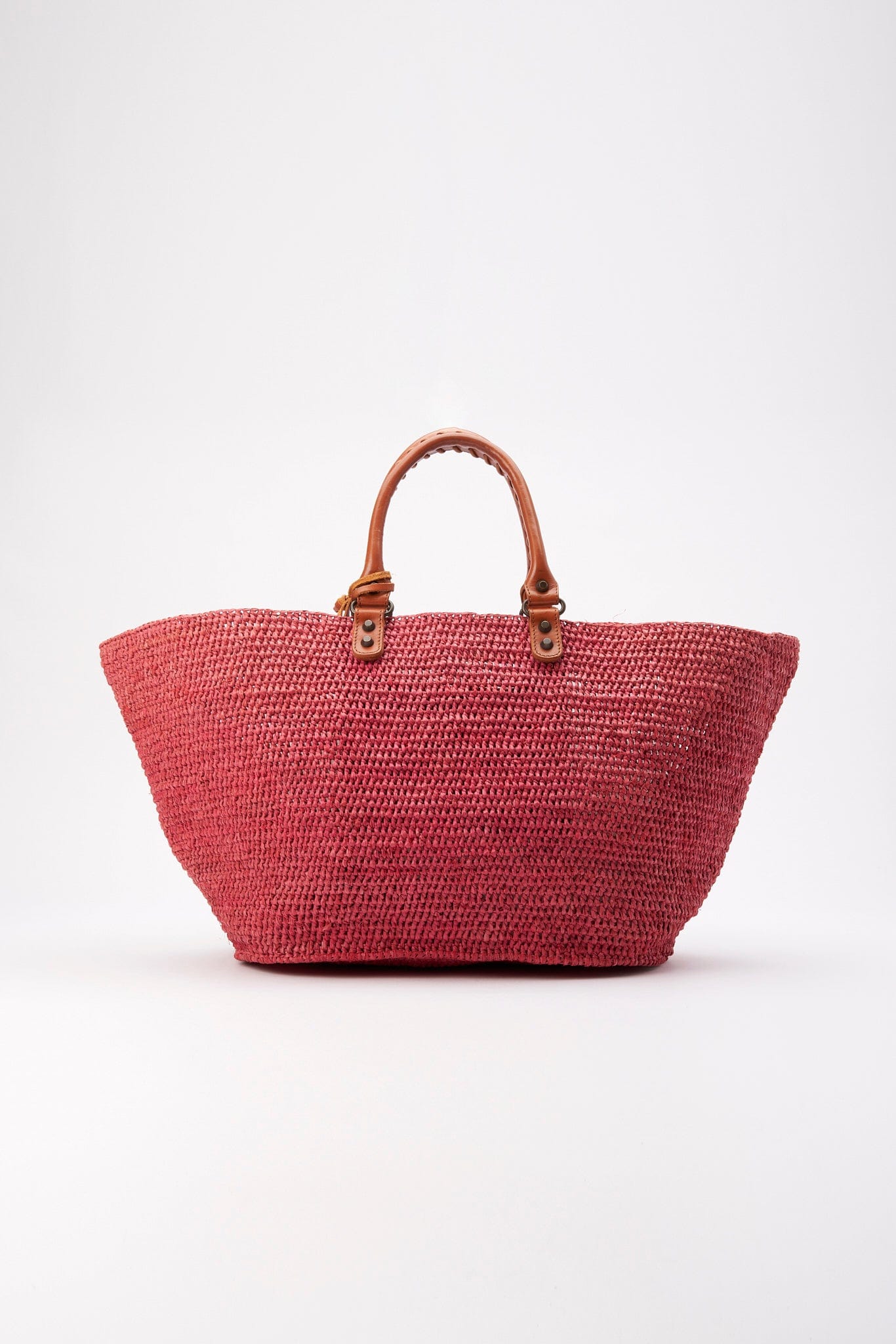 Balenciaga Large Pink Raffia City Basket Bag