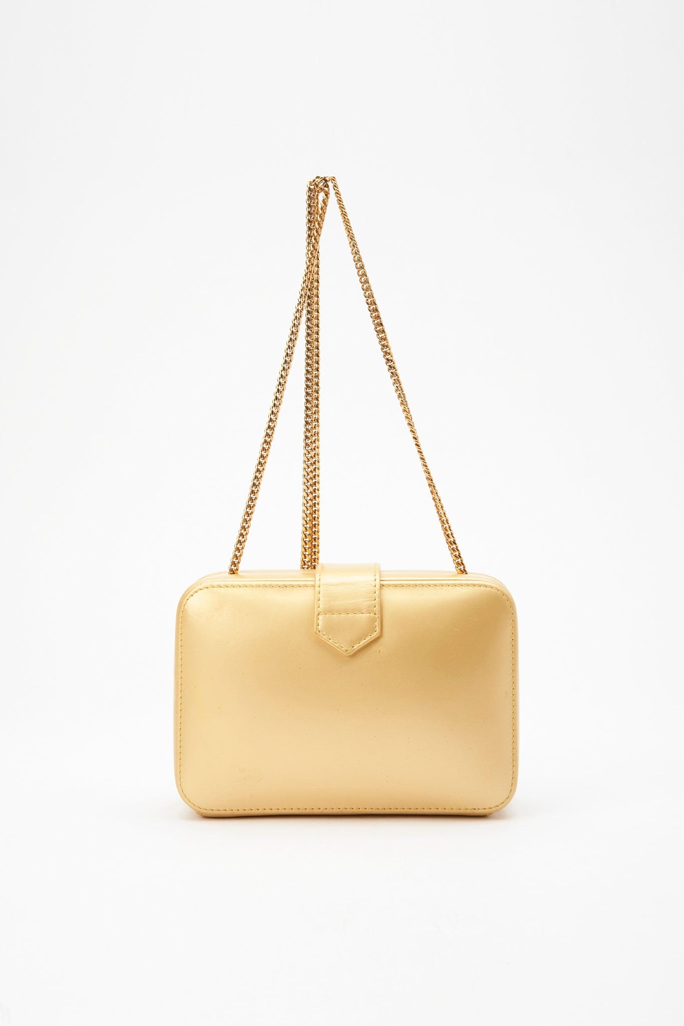 Vintage Loewe Gold Leather Crossbody With Tassel