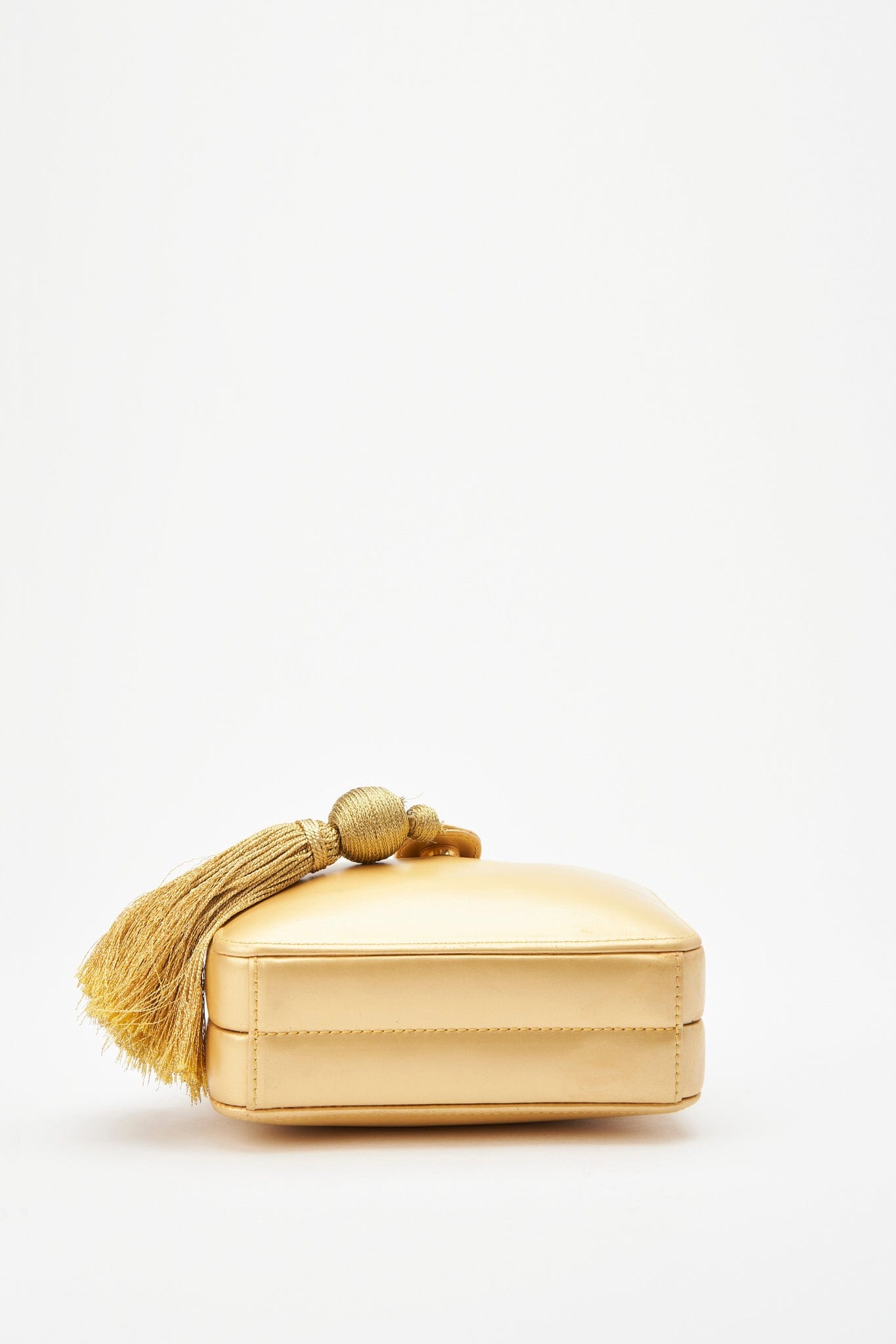 Vintage Loewe Gold Leather Crossbody With Tassel