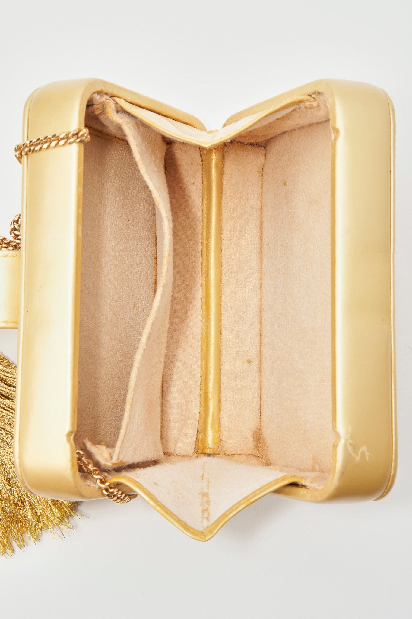 Vintage Loewe Gold Leather Crossbody With Tassel