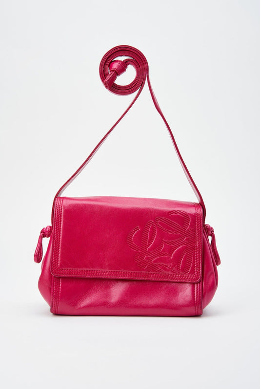 Vintage Loewe Pink Leather Crossbody Bag