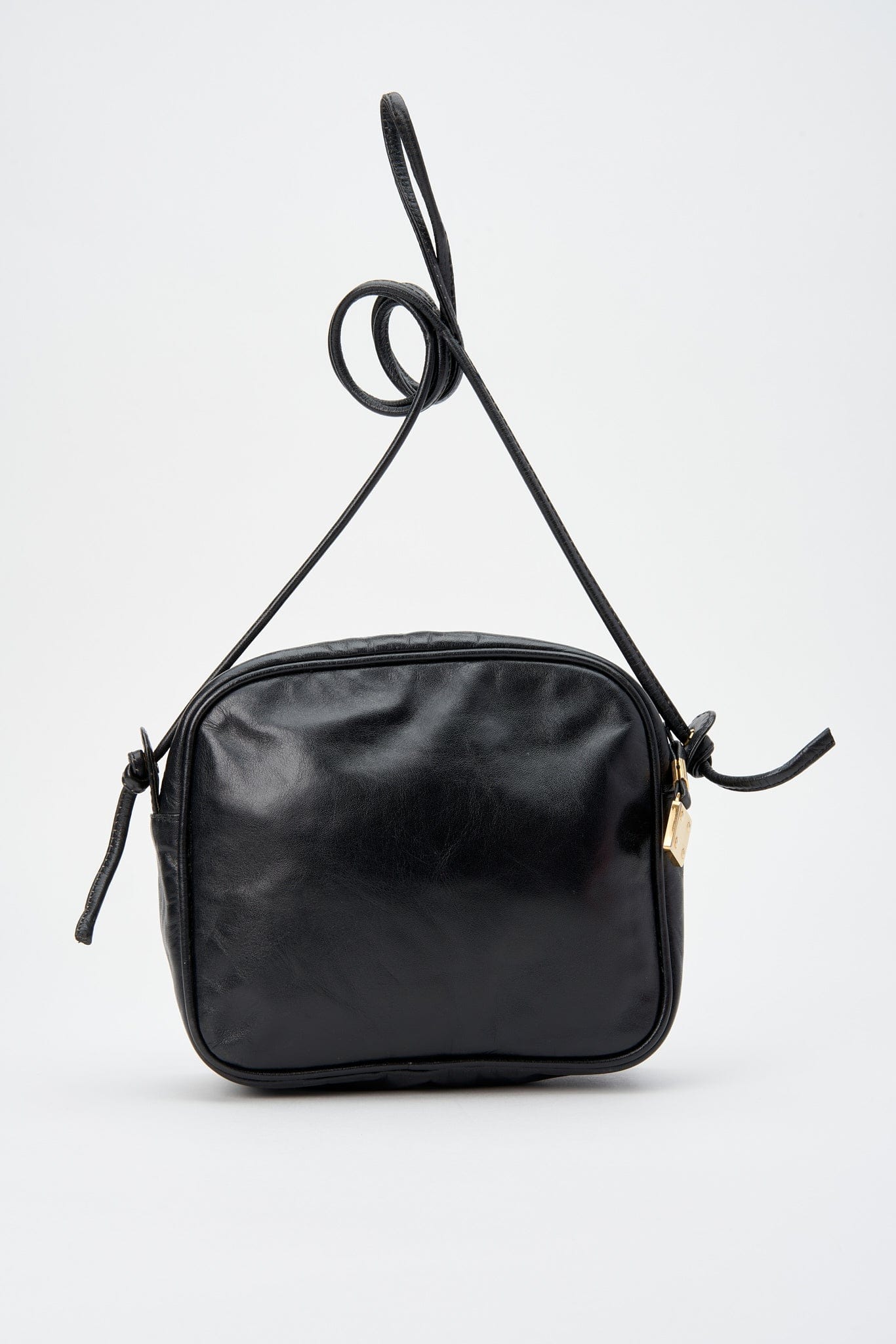 Vintage Loewe Black Leather Crossbody Bag