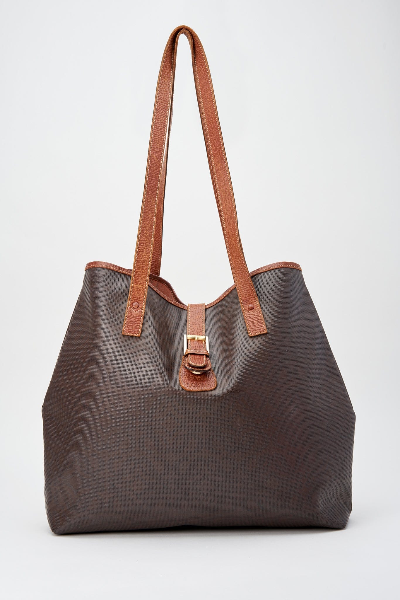 Loewe Anagram Canvas and Leather Tote Bag