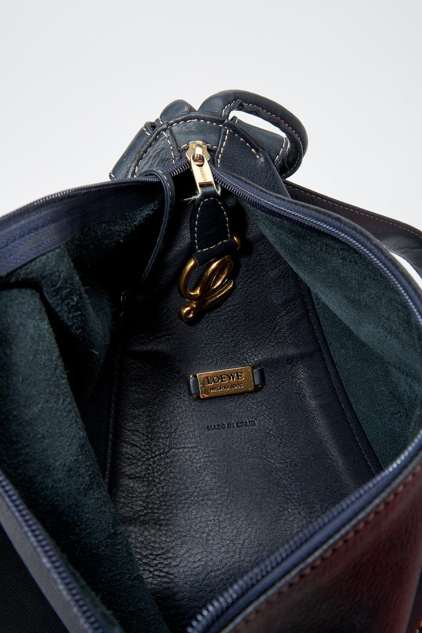 Vintage Loewe Navy Bucket Backpack Bag