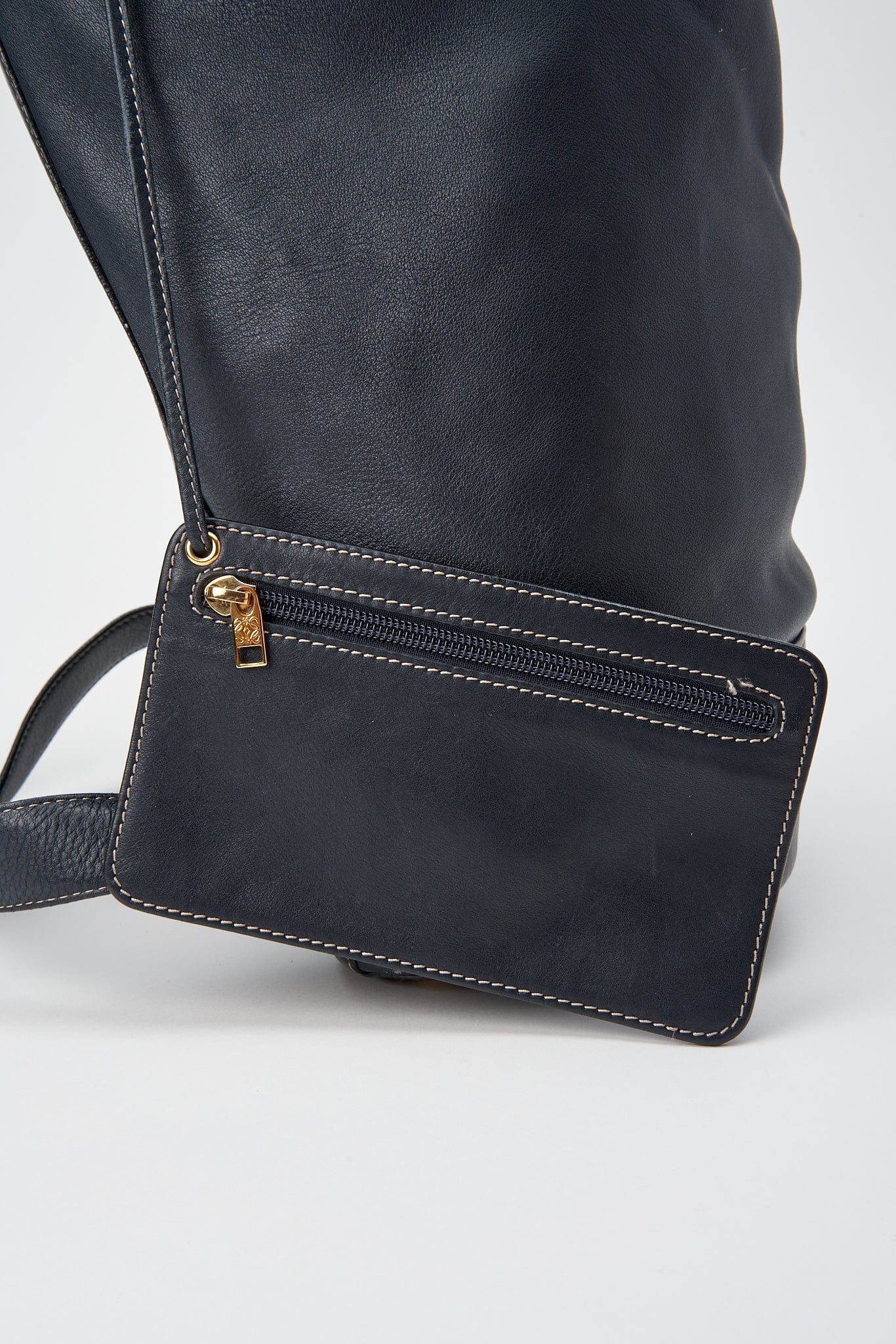 Vintage Loewe Navy Bucket Backpack Bag