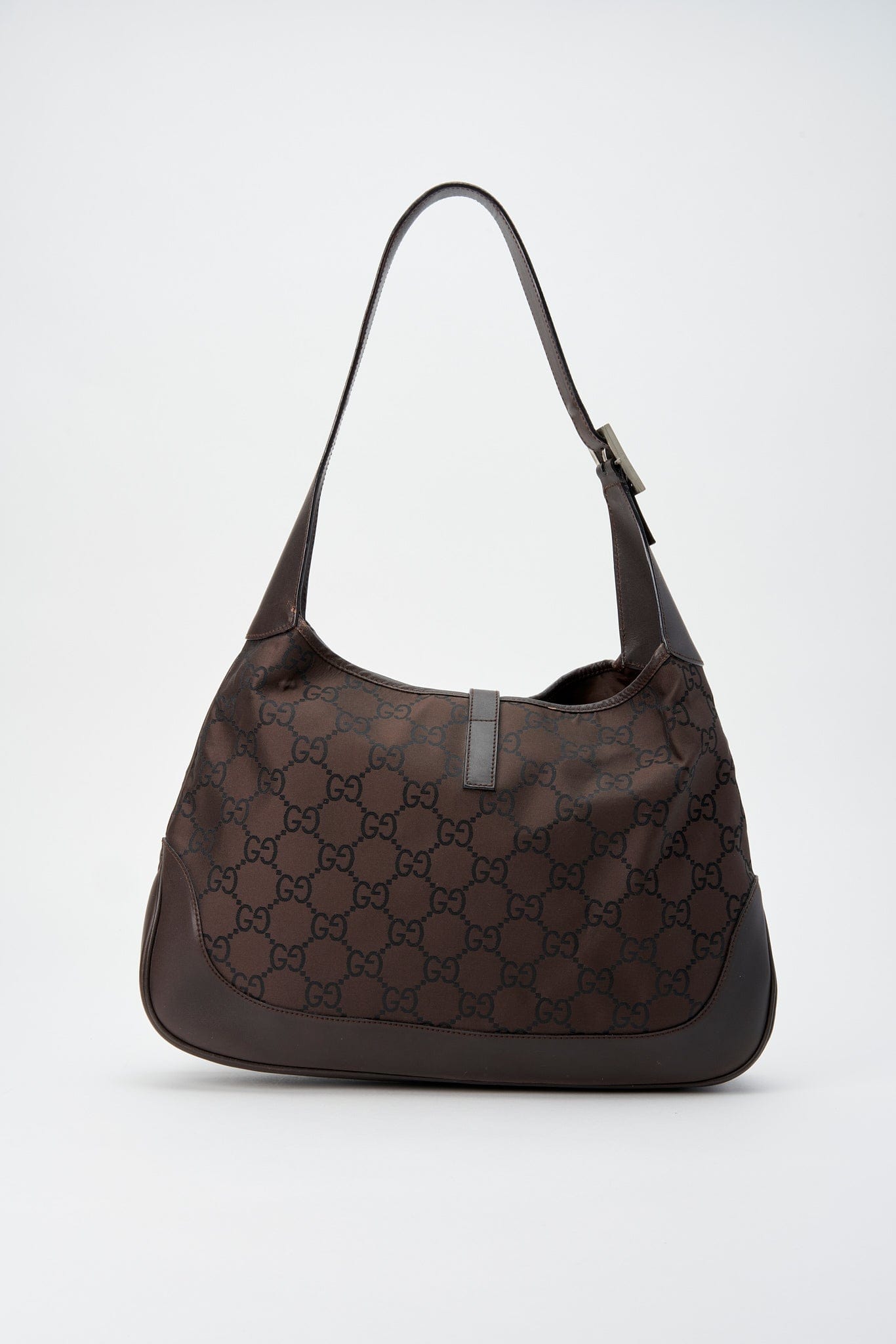 Vintage Brown Nylon and Leather Gucci Jackie Bag