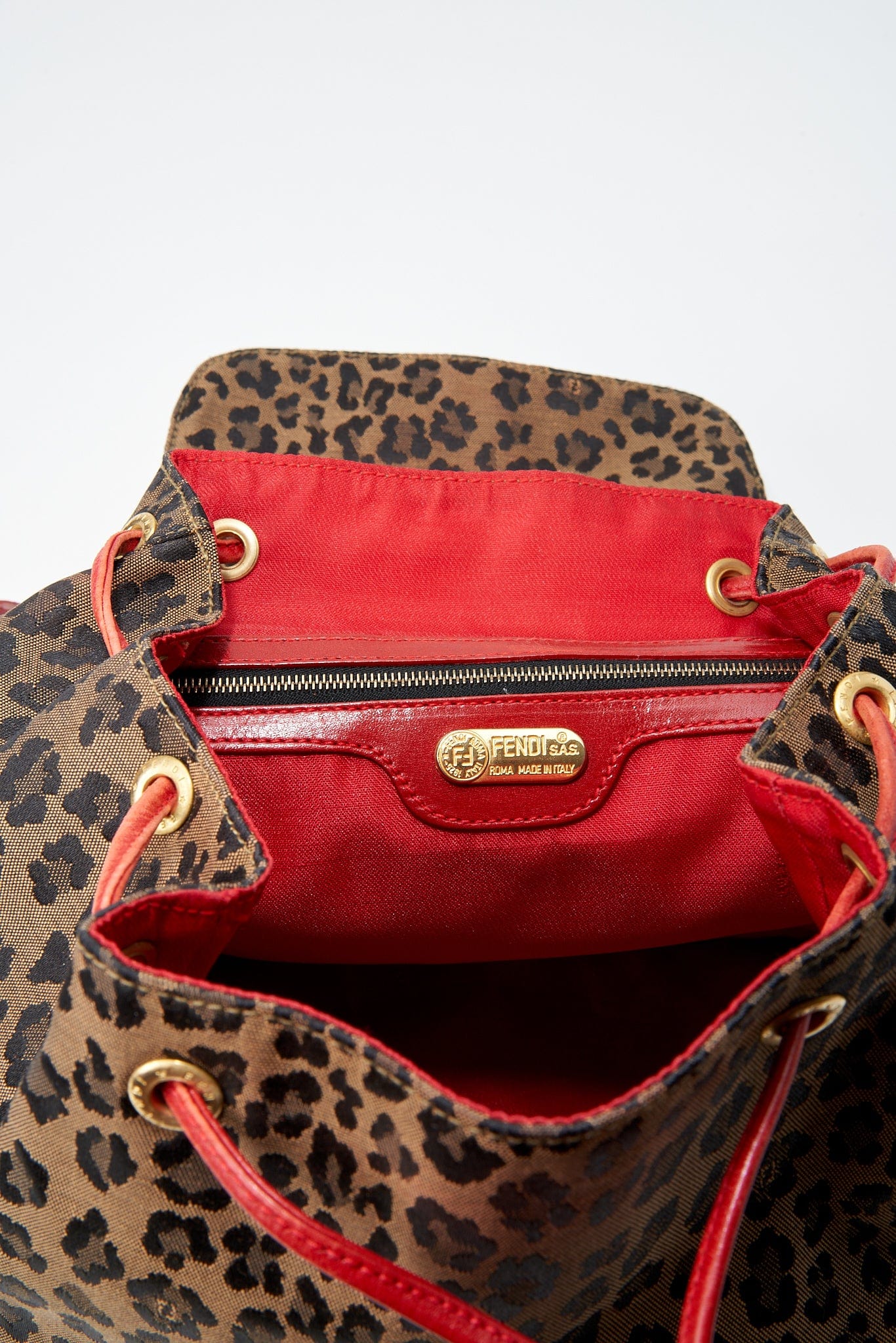 Vintage Fendi Leopard Print Backpack