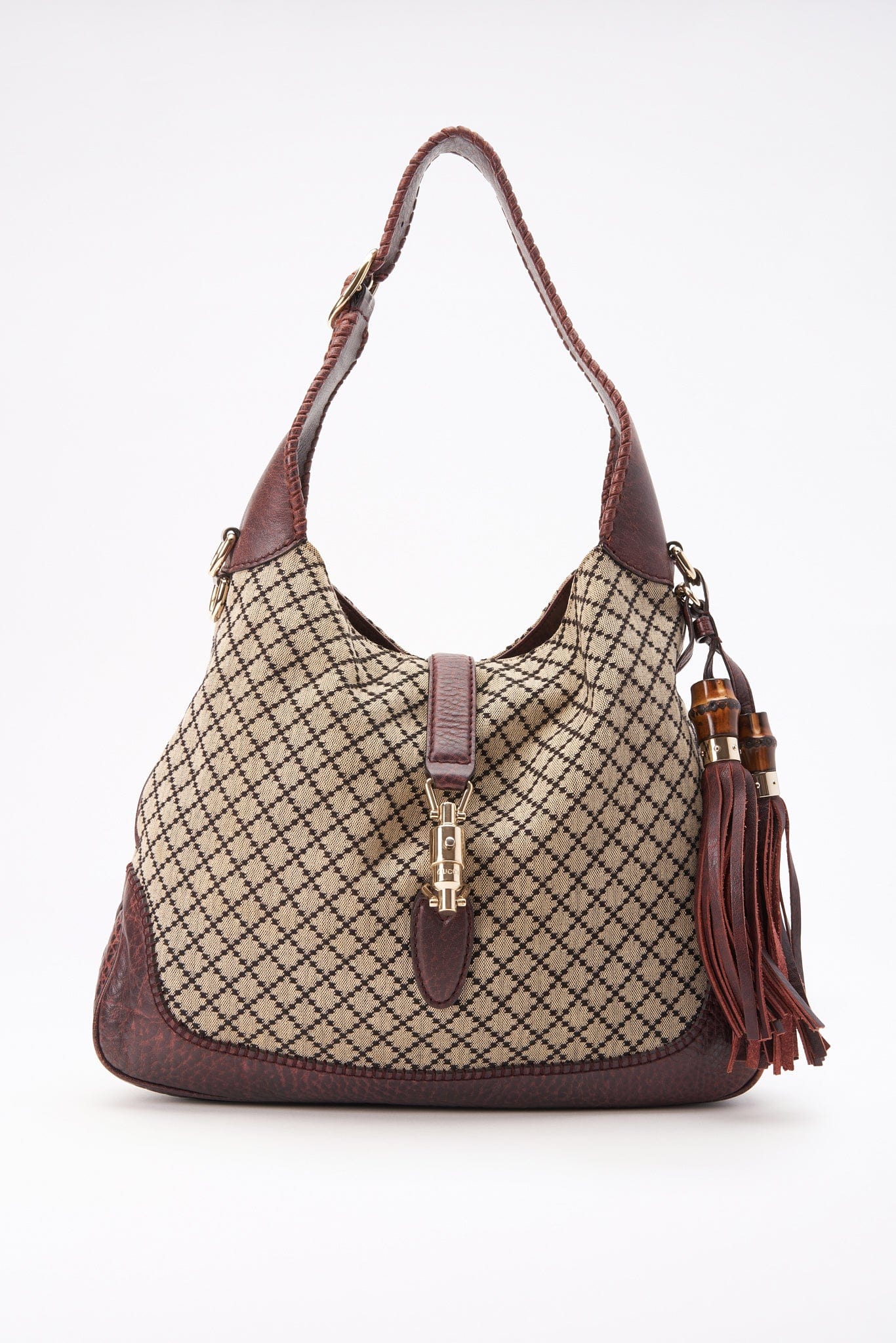 Vintage Brown Gucci Jackie Bag With Crossbody Strap