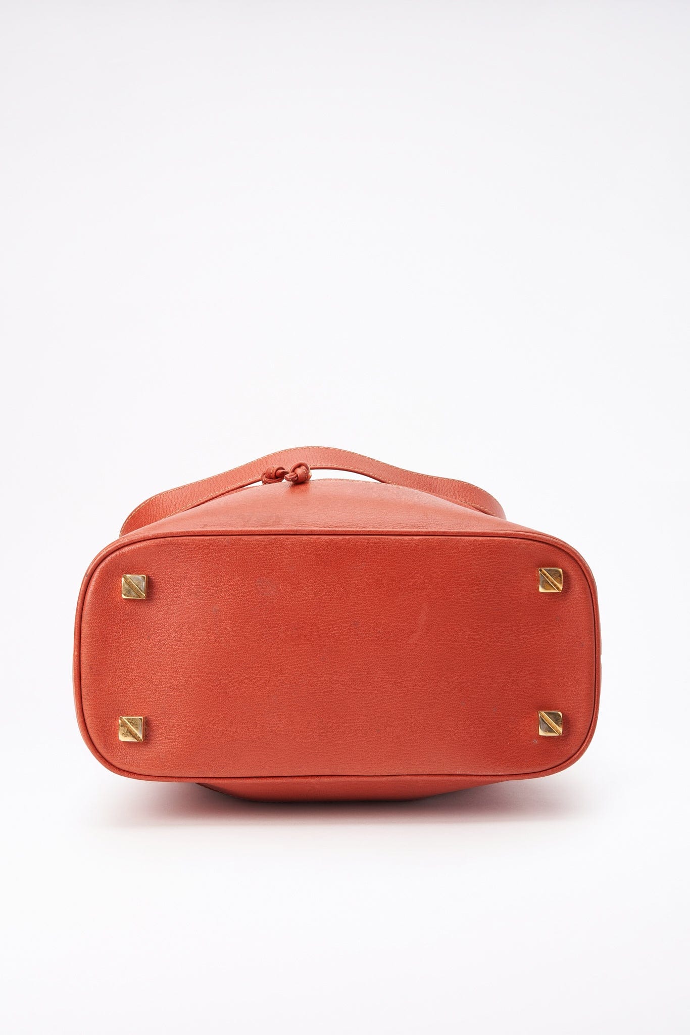 Vintage Loewe Red Leather Bucket Bag