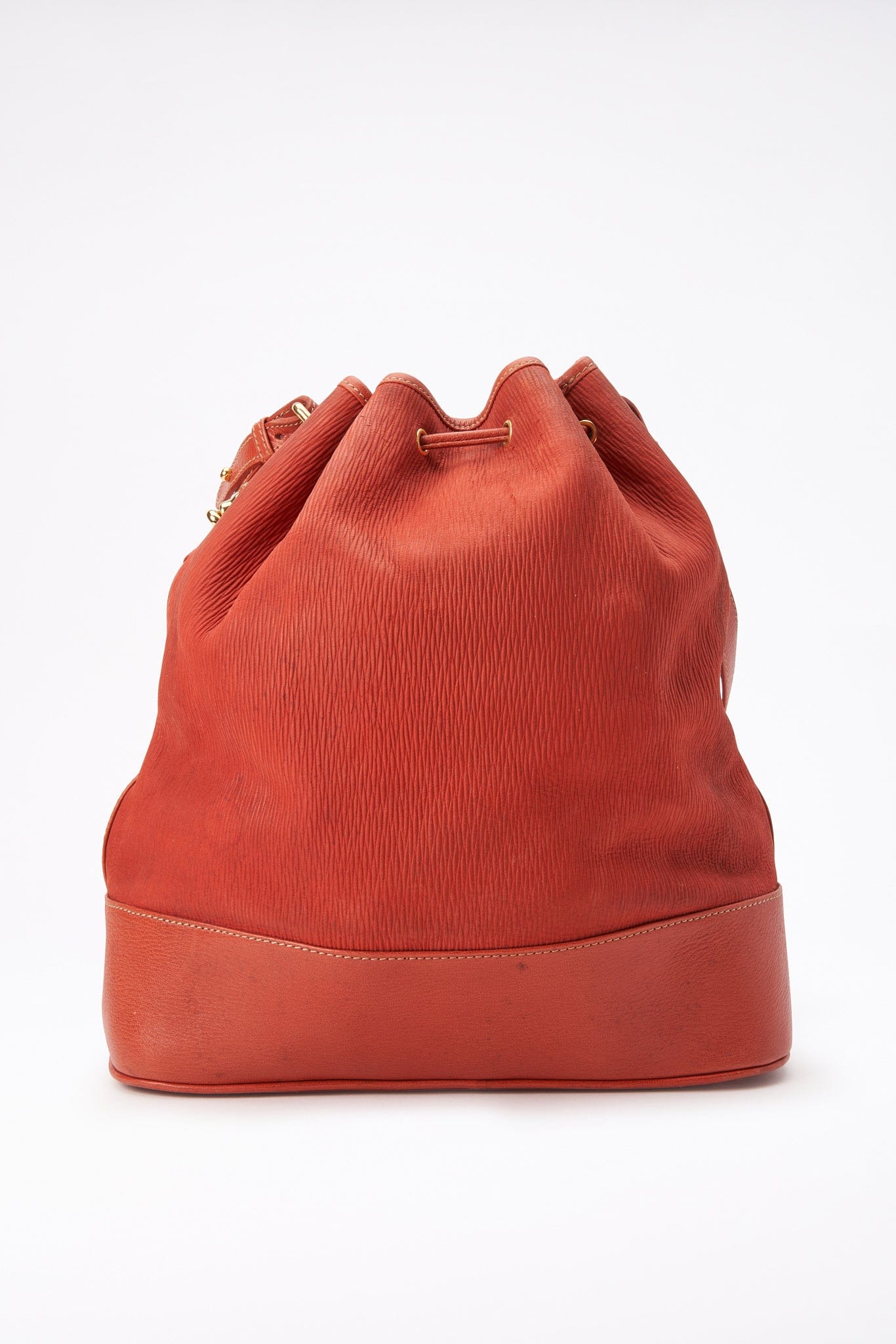 Vintage Loewe Red Leather Bucket Bag